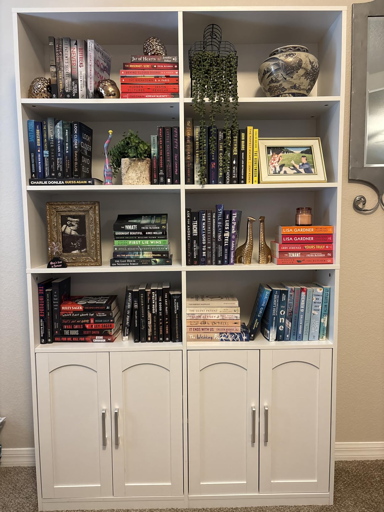 FACBOTALL Bookshelf and Bookcase with Doors, Double Wide Large Bookshelves customer photo 1