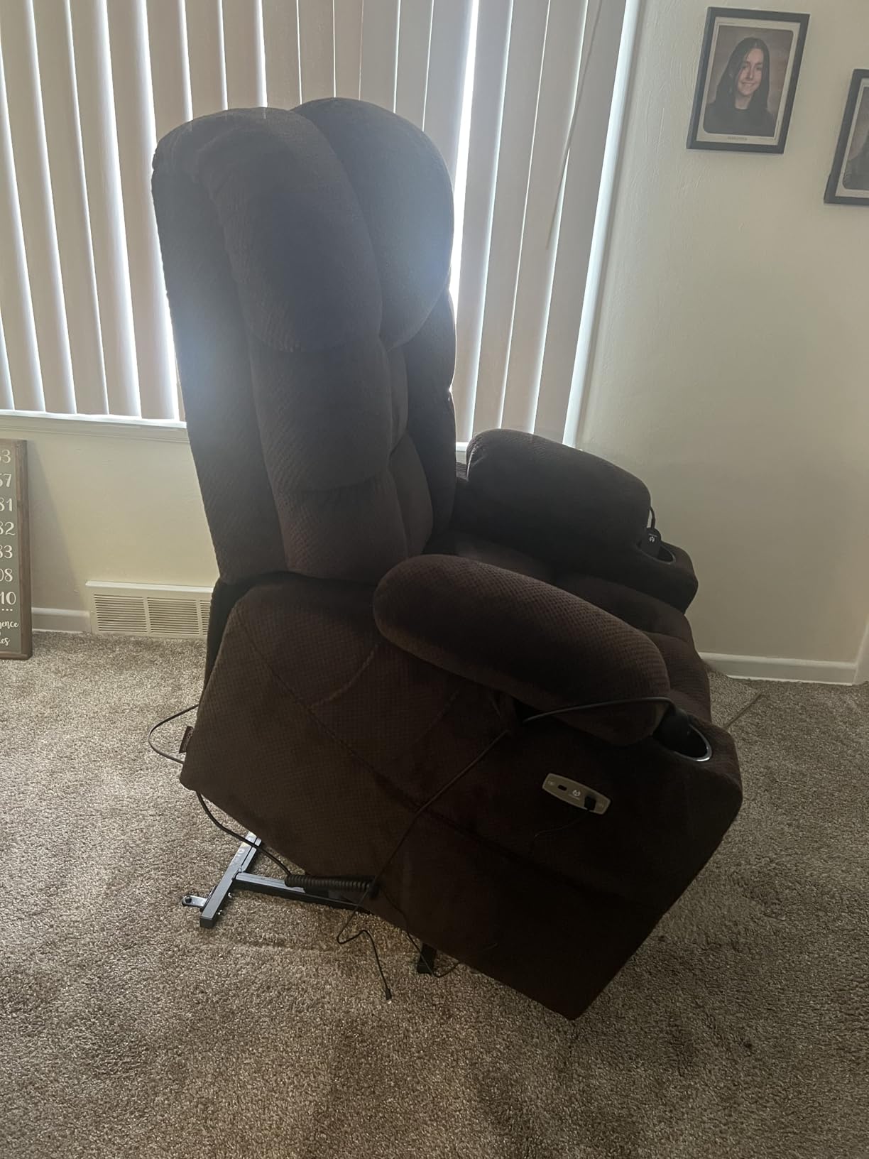 MCombo 3 Motor Power Lift Recliner, Heat and Massage, 7631, Small customer photo 1