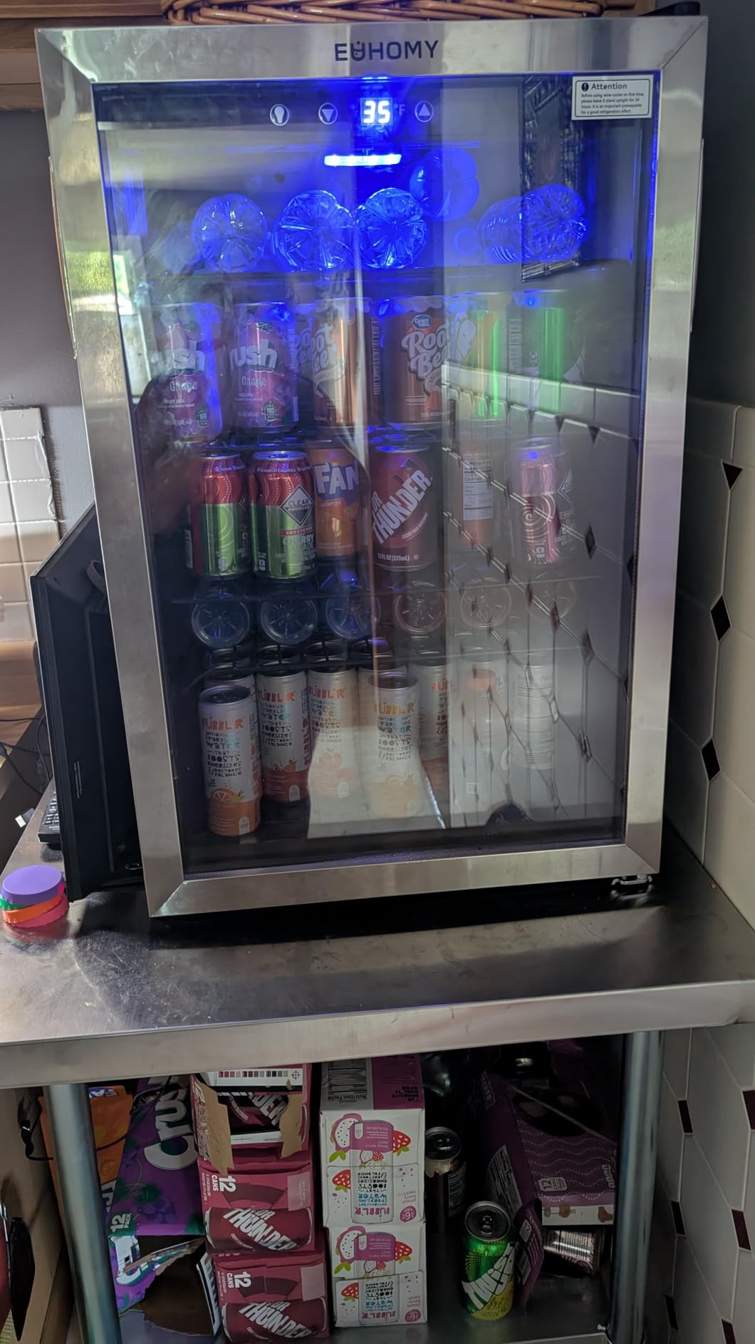 EUHOMY 24 Can Mini Fridge, 18L Beverage Refrigerator with Quiet Compressor customer photo 2