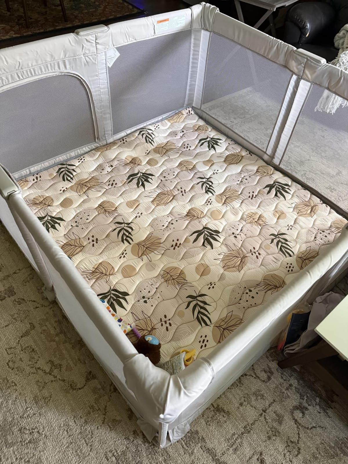 Blissful Diary Baby Play Mat, 59x59 Thick and Larger Soft Cushioned Foam Mat for Floor, Non-Slip Washable Playmat for Toddlers, Earth Tones Design customer photo 1