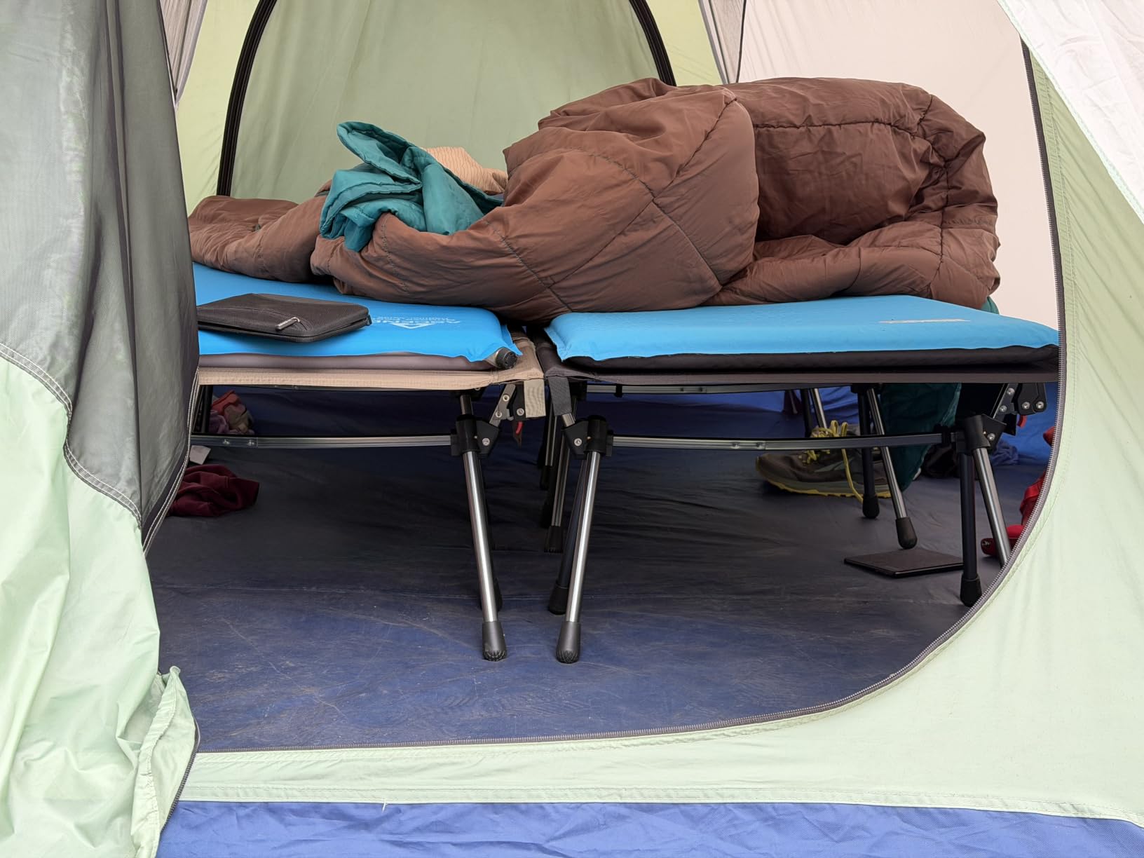 ONETIGRIS SUPRANUBIS Camping Cot, Height Adjustable with Cot Leg Extenders, Strong Support 330lbs, Lightweight Comfortable Folding Bed for Camping, Hiking, Travel, Truck, Beach, Office Nap customer photo 2