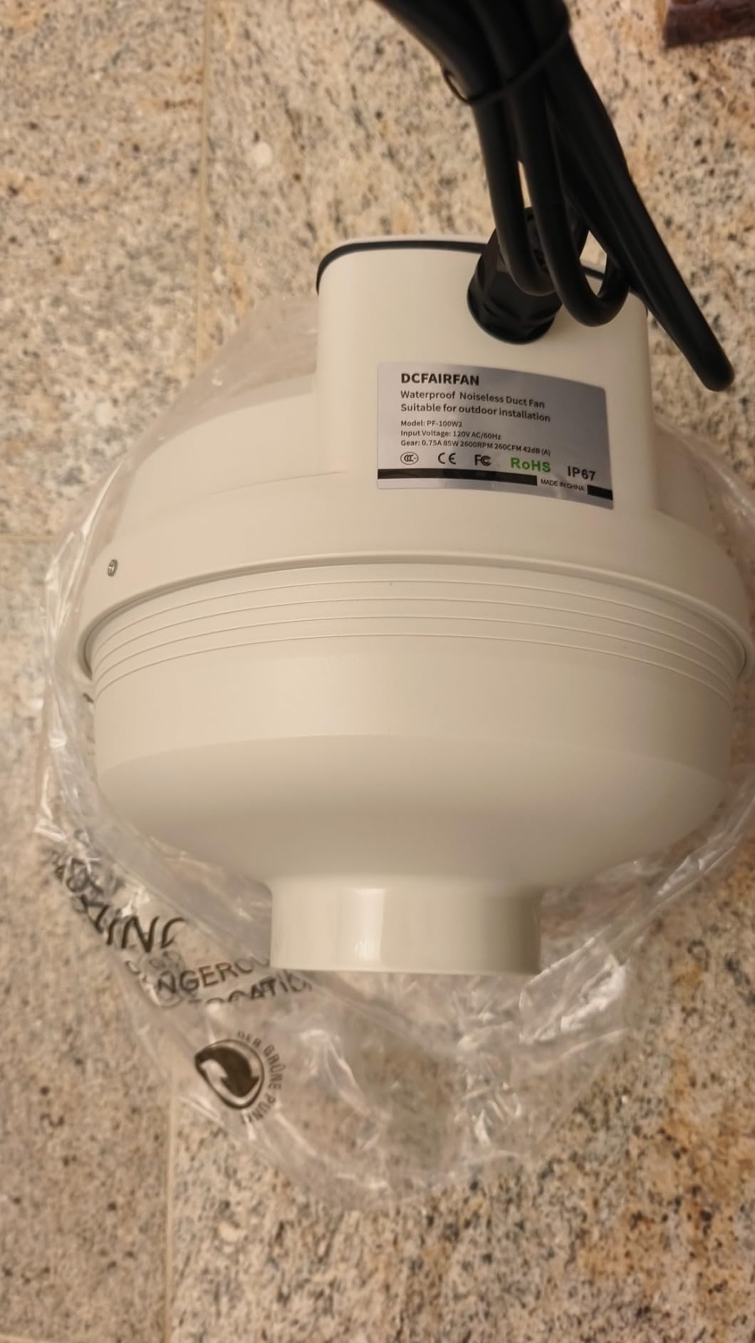 4x4 inch Radon Installation Fan Kit, Radon Mitigation System Kit Inline Duct Fan IP67 Waterproof, Indoor Outdoor Ventilation Commercial/Residential, Rubber Coupler, Manometer customer photo 1