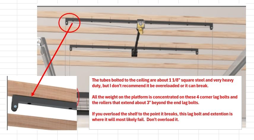 Garage Ceiling Storage Racks – 4x8 FT Overhead Garage Storage Rack with Safety Lock, Heavy-Duty Ceiling Mounted Lift System and Storage Organizer, Ideal for Maximizing Overhead Space, 325 lbs Capacity customer photo 2