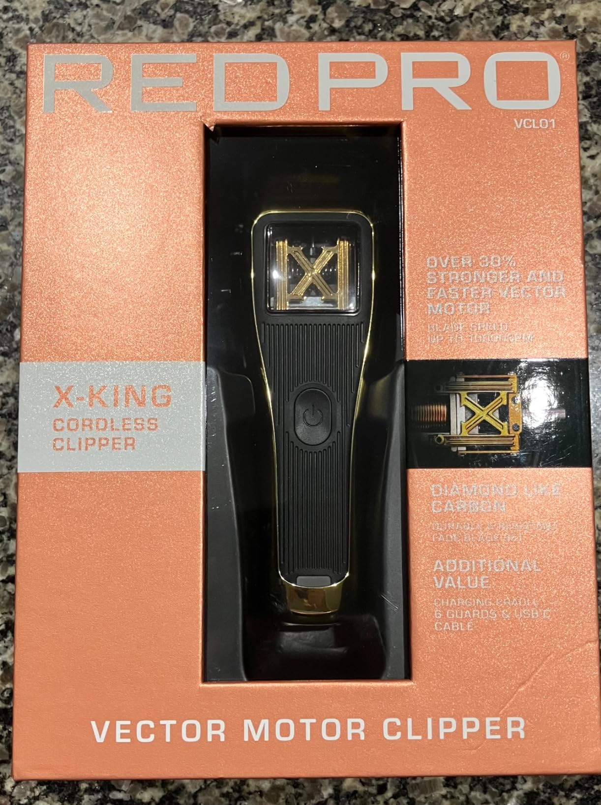 RED Pro X-King Cordless Hair Clipper for Men Hair Cutting, Strong & Fast Vector Motor, DLC Diamond Like Carbon Coated Blade, Rechargeable USB-C Charging Cradle, 6 Guards (Black) customer photo 1