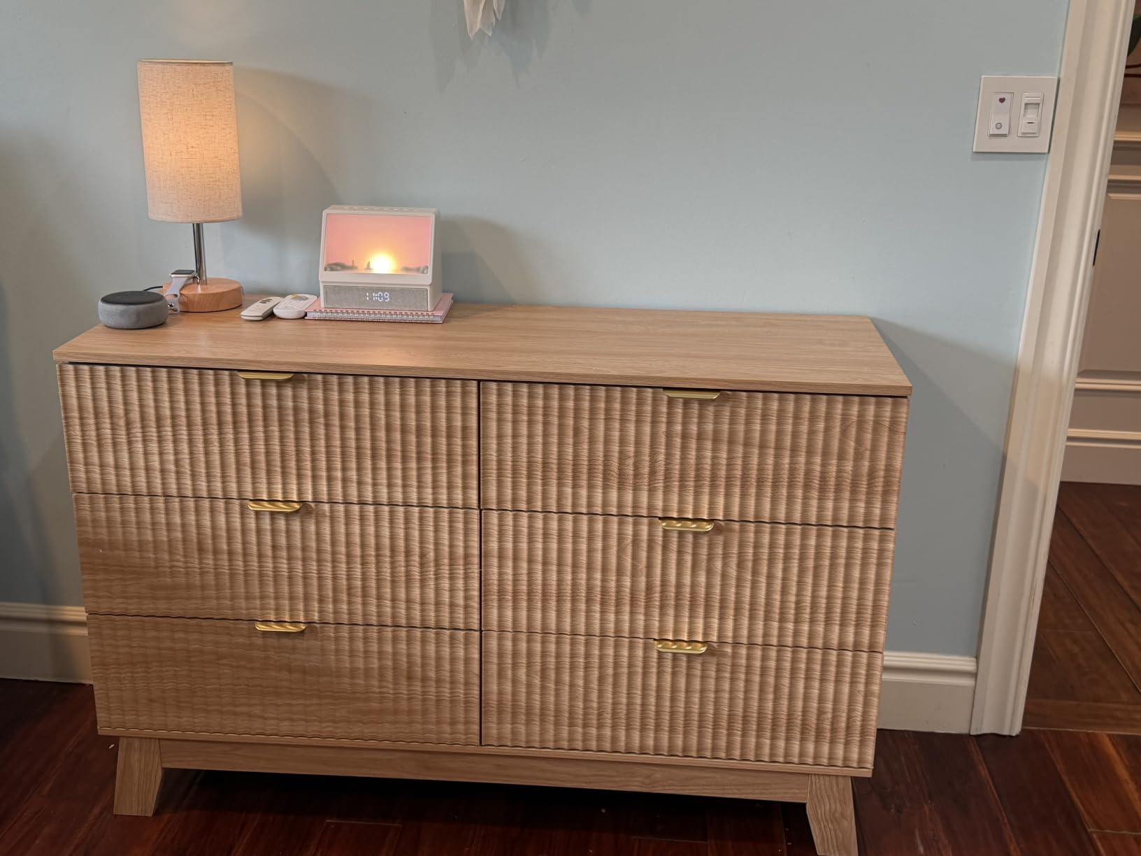 Fluted Dresser for Bedroom with 6 Drawers, 48