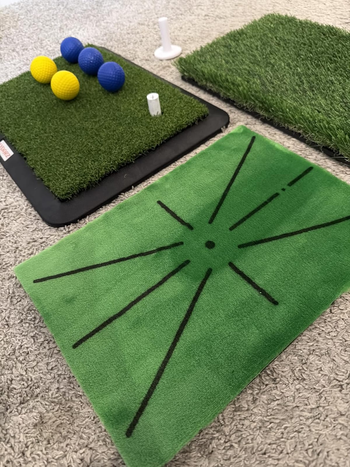 Golf Hitting Mats Training Equipment, Golf Practice Mat with Instant Swing Path Feedback, 3 Replaceable Golf Training Mats with No-Slip Heavy Duty Rubber Base customer photo 2