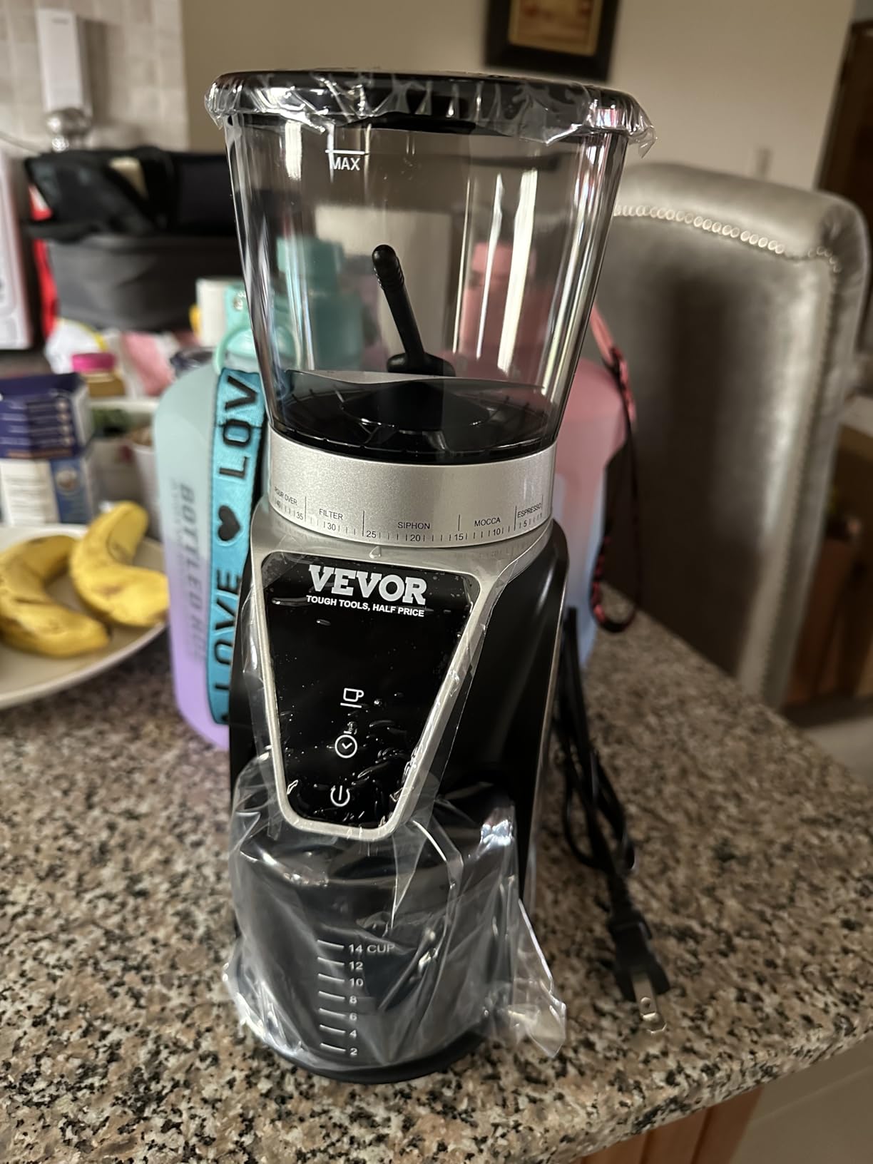 VEVOR Coffee Maker with Grinder, 8 Cup Programmable Coffee Machine, Grind and Brew Coffee Maker with 3 Brew Strength Control, Reusable Filter, Removable Water Tank, for Home Office Restaurant customer photo 1