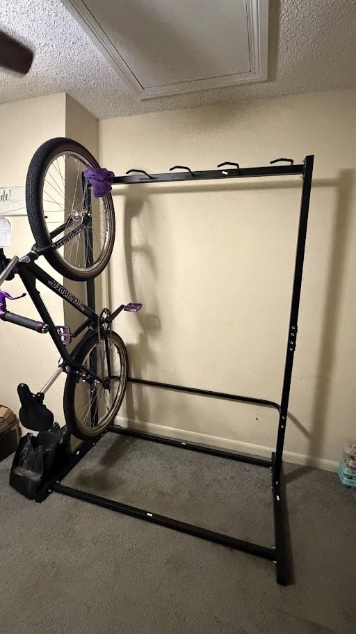 WALMANN Freestanding Bike Stand for Garage, 4 Bikes Vertical Bike Storage customer photo 2