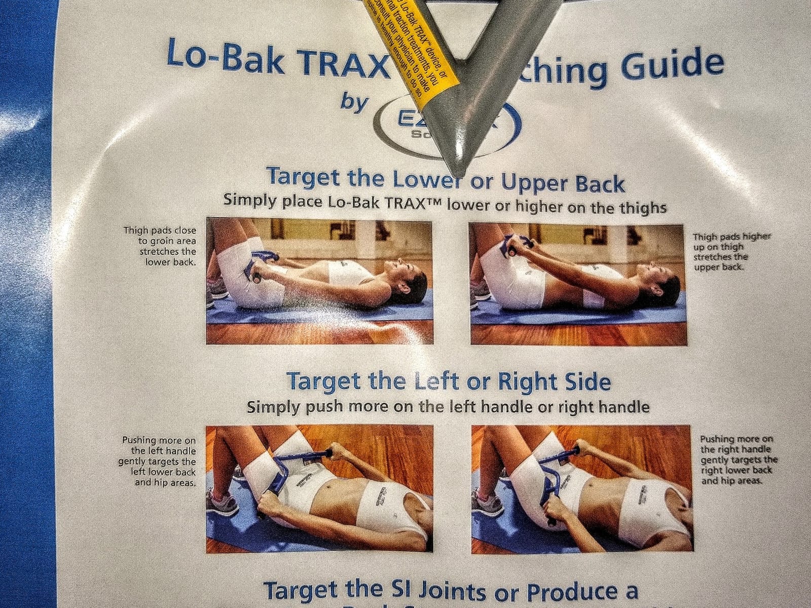 EZ-Bak Lo-Bak TRAX Lumbar Spine Stretcher - Upper & Lower Back Stretcher Pain Relief – Portable Spine Decompressor & Back Cracking Device for Herniated Discs, Sciatica, Scoliosis - Blue customer photo 2
