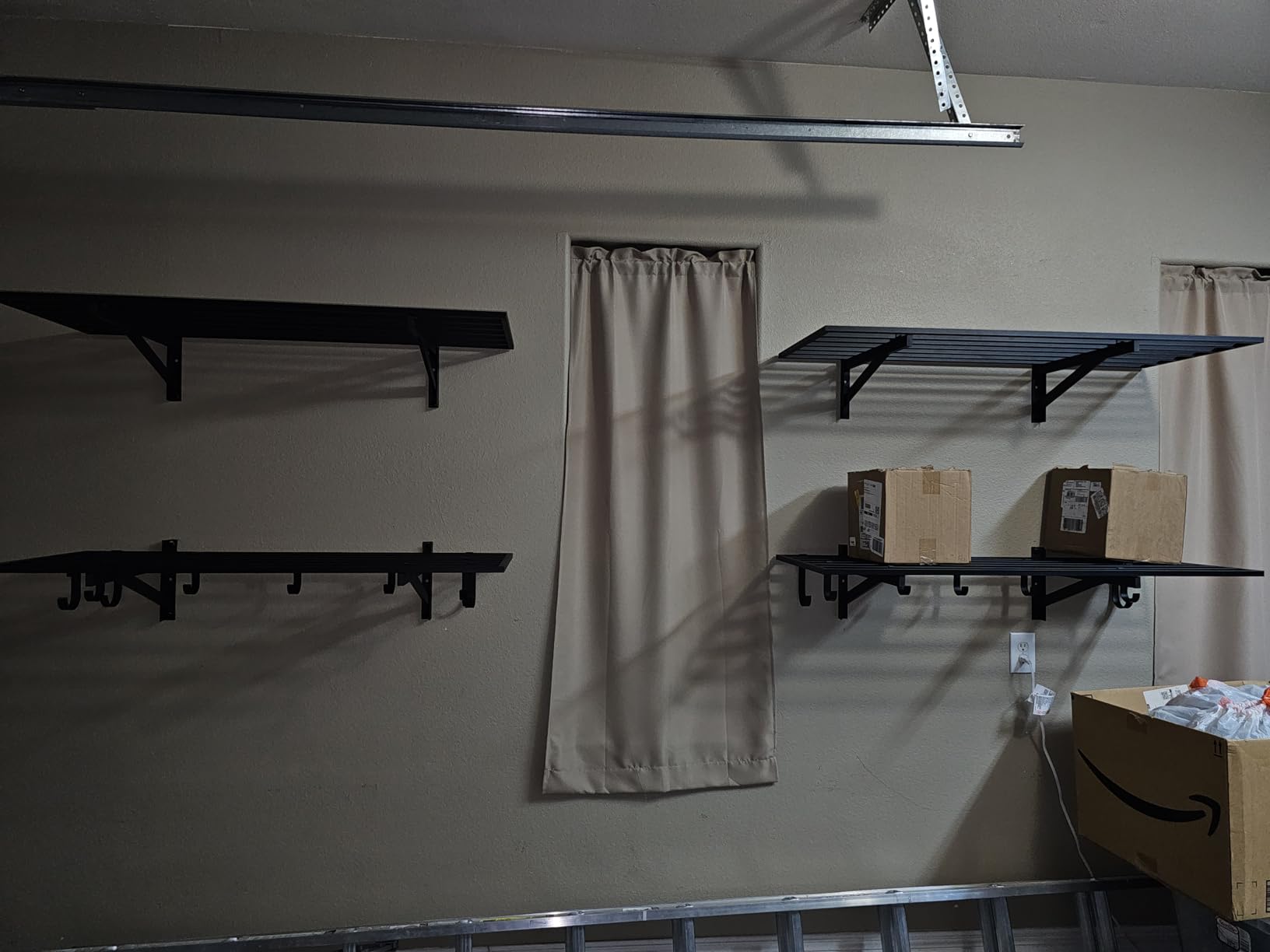 Jusgym 2 Pack Garage Shelving Wall Mounted with 8 Hooks, 2x4ft, 500lbs customer photo 1