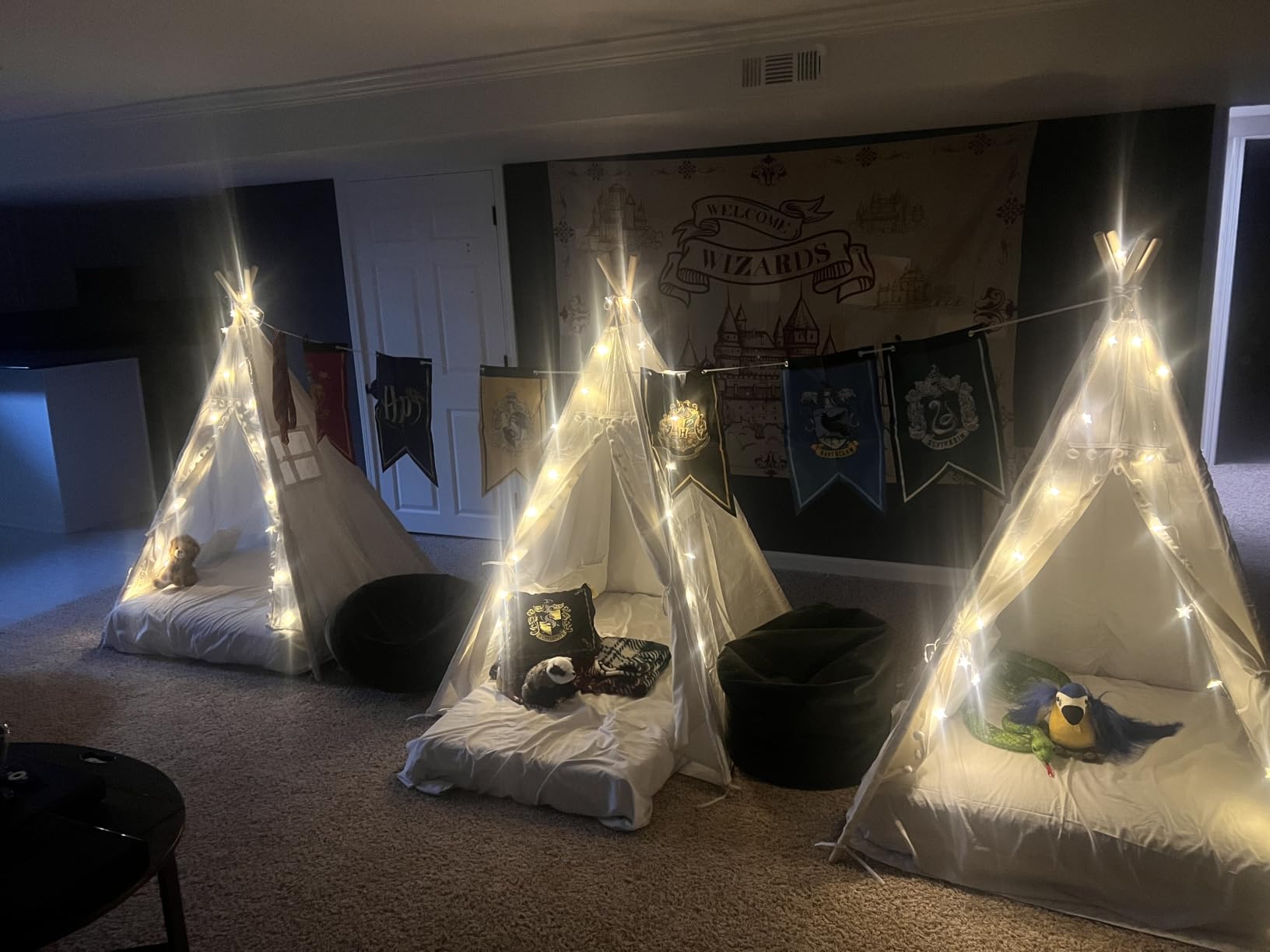 Little Dove Teepee Tent for Kids with Star Lights, Mat & Carry Bag, Premium Cotton Canvas Kids Play Tent with Wooden Poles, Easy Assembly, Foldable Indoor Outdoor Playhouse, Gift for Boys Girls customer photo 2