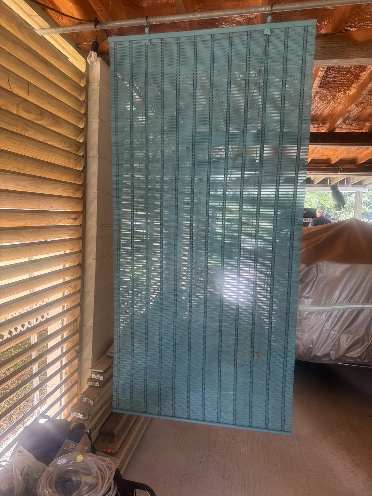 36x72 Inch Bamboo Blinds for Interior Windows, UV Protection Roman Bamboo Curtains, Light Filtering & Easy to Install Roller Shades Window Shades for Patio Indoor Outdoor, Carbonized customer photo 1