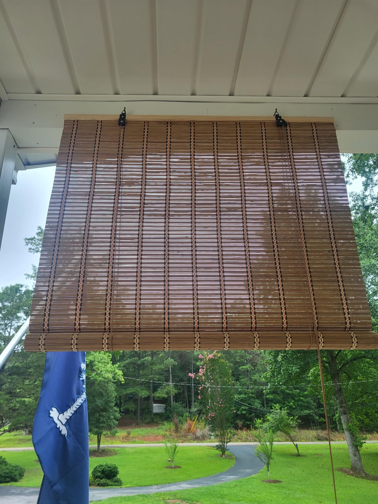 36x72 Inch Bamboo Blinds for Interior Windows, UV Protection Roman Bamboo Curtains, Light Filtering & Easy to Install Roller Shades Window Shades for Patio Indoor Outdoor, Carbonized customer photo 2