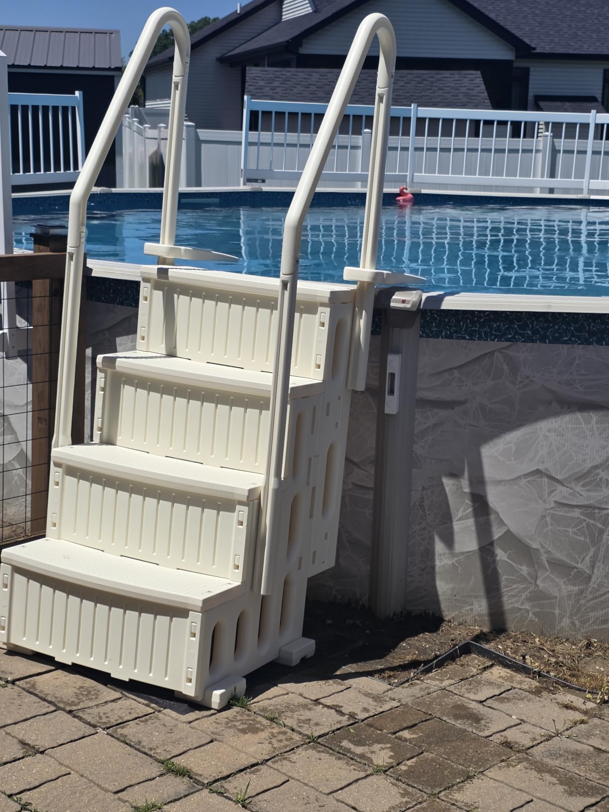 VEVOR Swimming Pool Ladder, 4-Step Double Handrails Stairs with Non-Slip Heavy Duty Steps, Reliable 400 lbs Max Load Capacity, for 48-54 in Inground & Above-Ground Pools of Any Decking Surface, Grey customer photo 1