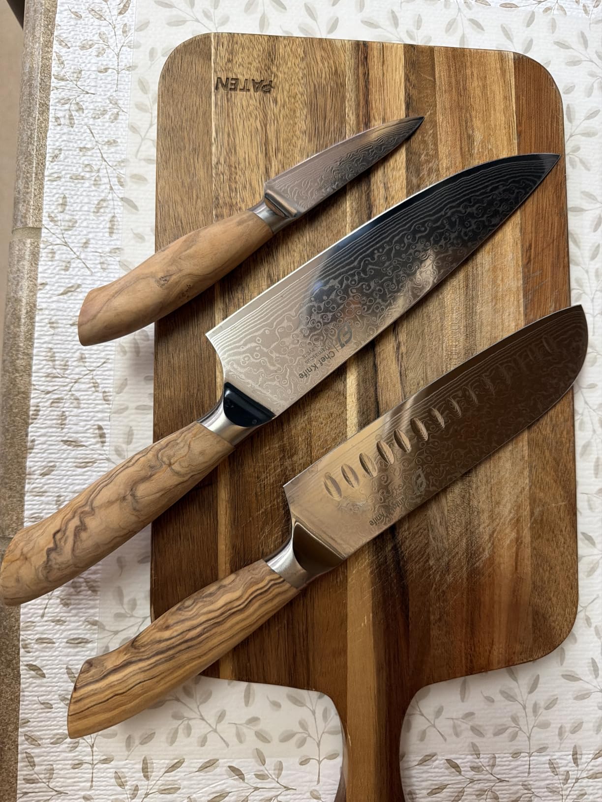 Emojoy 8-Inch Damascus Chef Knife, 67-Layer Japan Steel, Olive Wood Handle customer photo 2