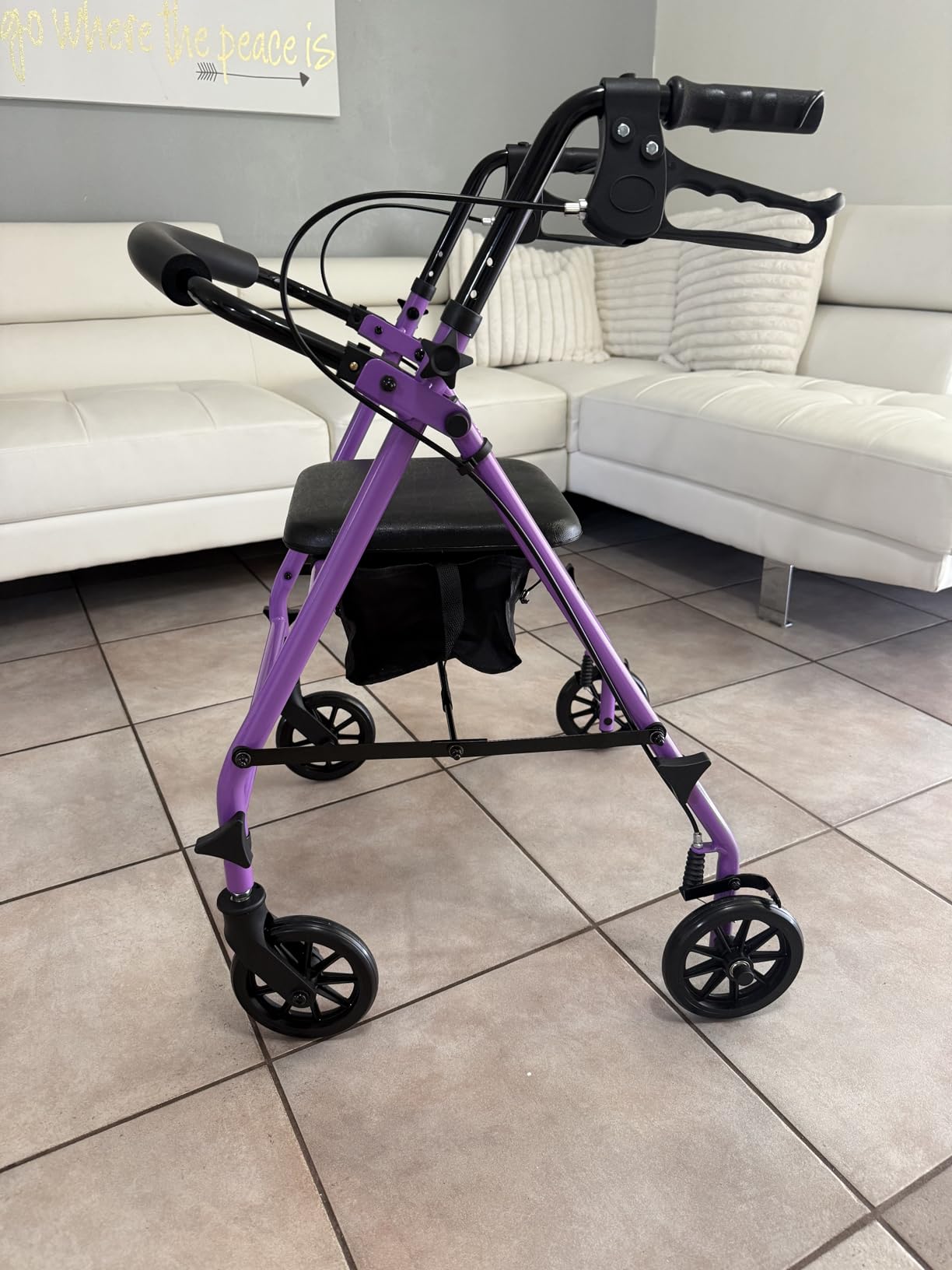Vive Mobility Steel Rollator Walker with Seat - Foldable, Narrow, Rolling customer photo 1