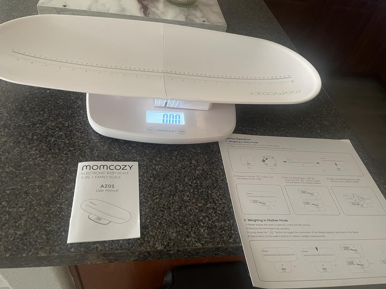 Momcozy Baby Scale, Weight, Height and Weighted Feeds, Removable Tray, customer photo 2
