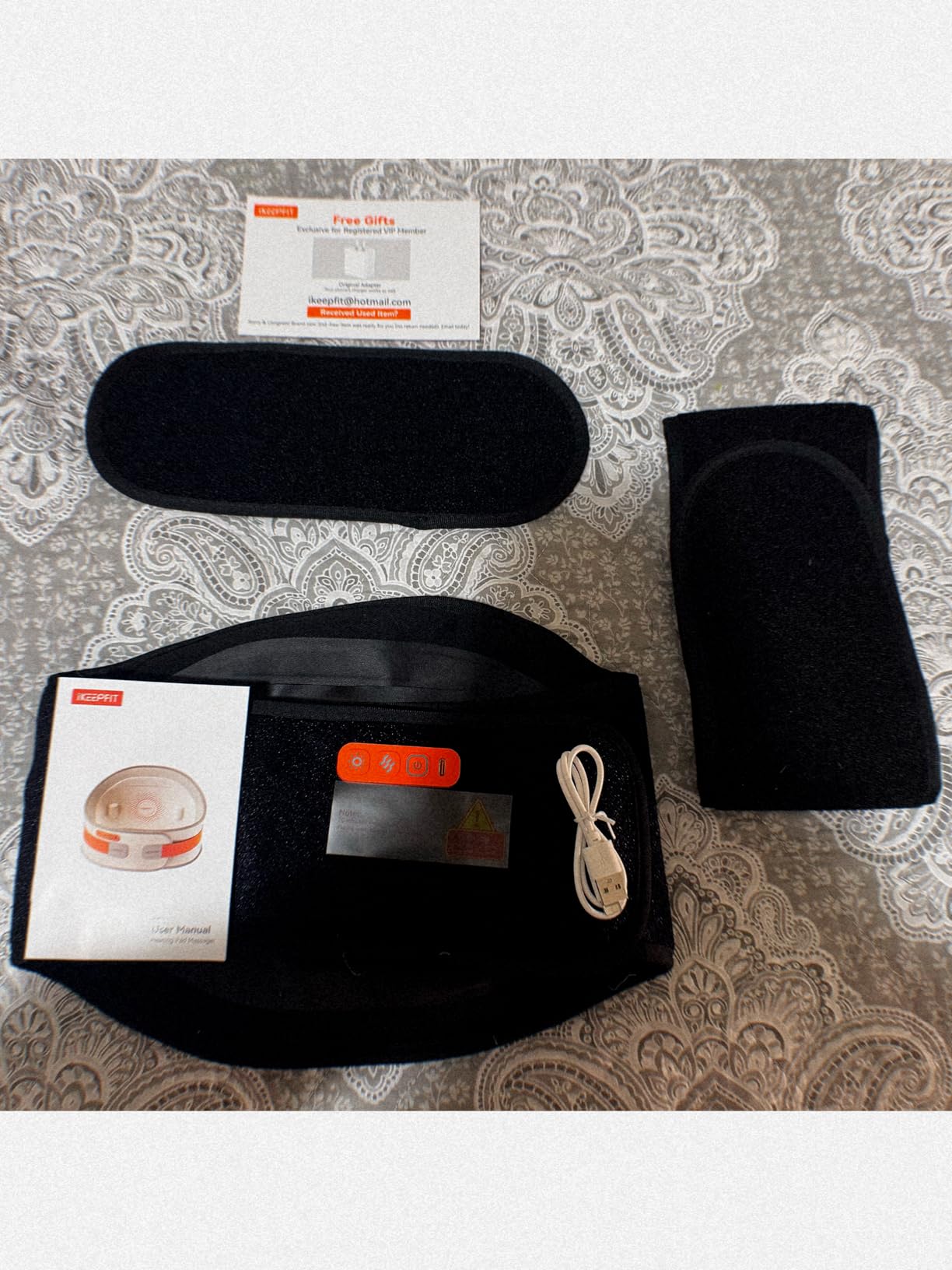 IKEEPFIT Portable Heating Pad for Back, Cordless Wearable Heat Belt with Massager for Lower Back Pain Relief, Battery Powered 8000 mAh Rechargeable, MAXwarm® 3.0, Gift for Women Men 90-310 lbs customer photo 2