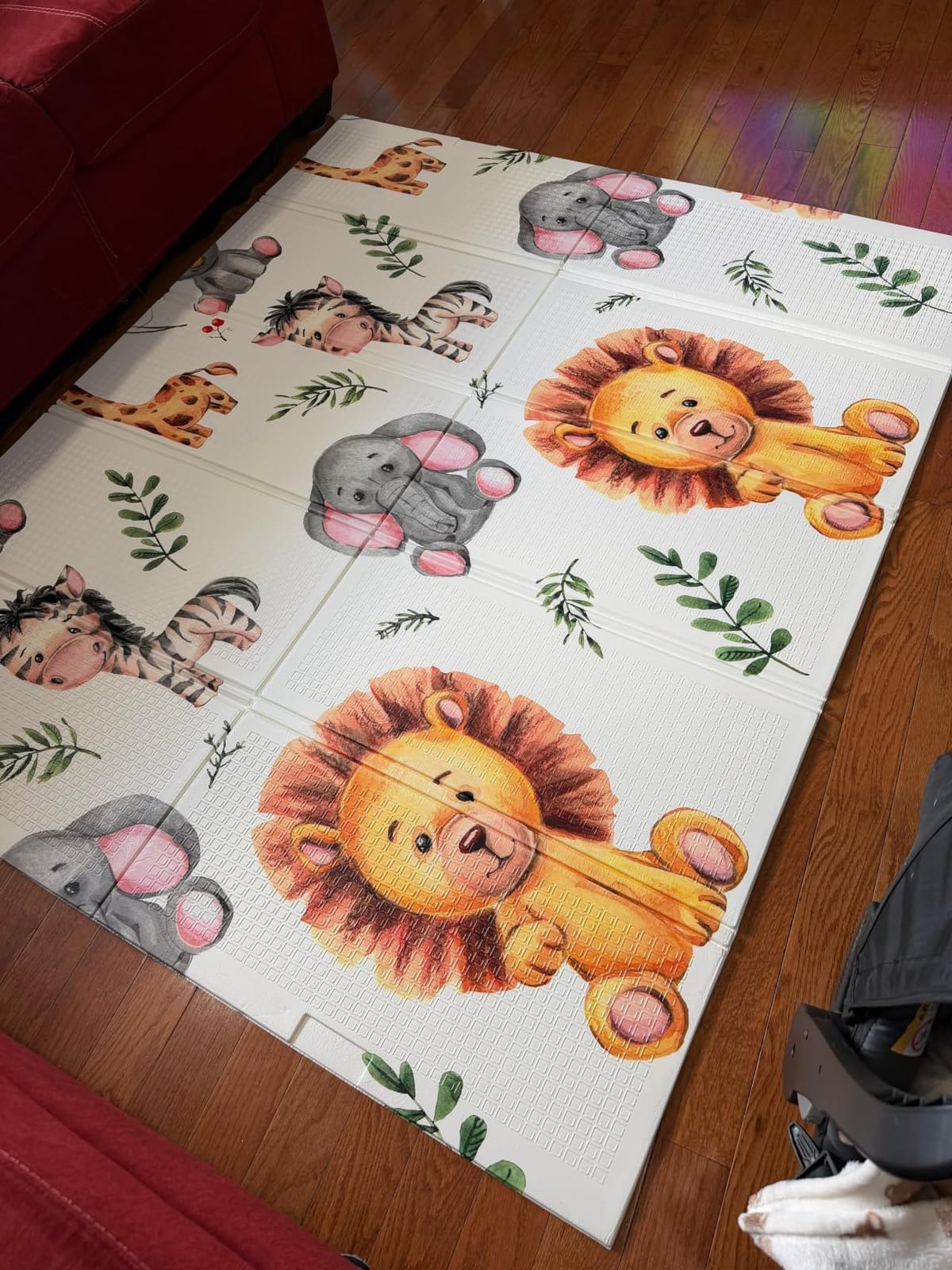 Noonkty 71x59 Foldable Foam Baby Play Mat for Floor, Babies Activity Tummy Time Playmat, Kids Non Toxic Foam Thick Play Mat for Baby, Toddlers, Waterproof & Anti-Slip Crawling Mats customer photo 1