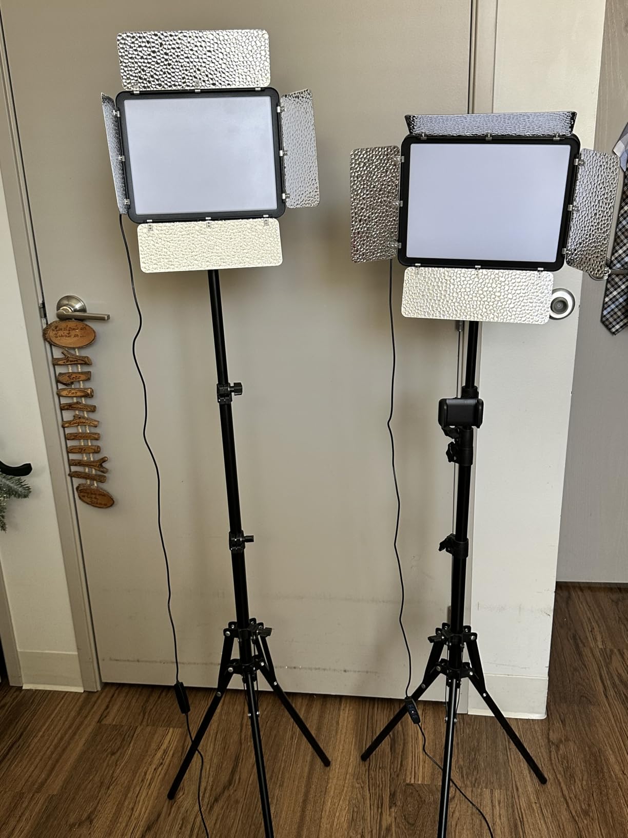 EMART 2-Pack 15W LED Video Light Kit with Phone Holder & Barndoor customer photo 1
