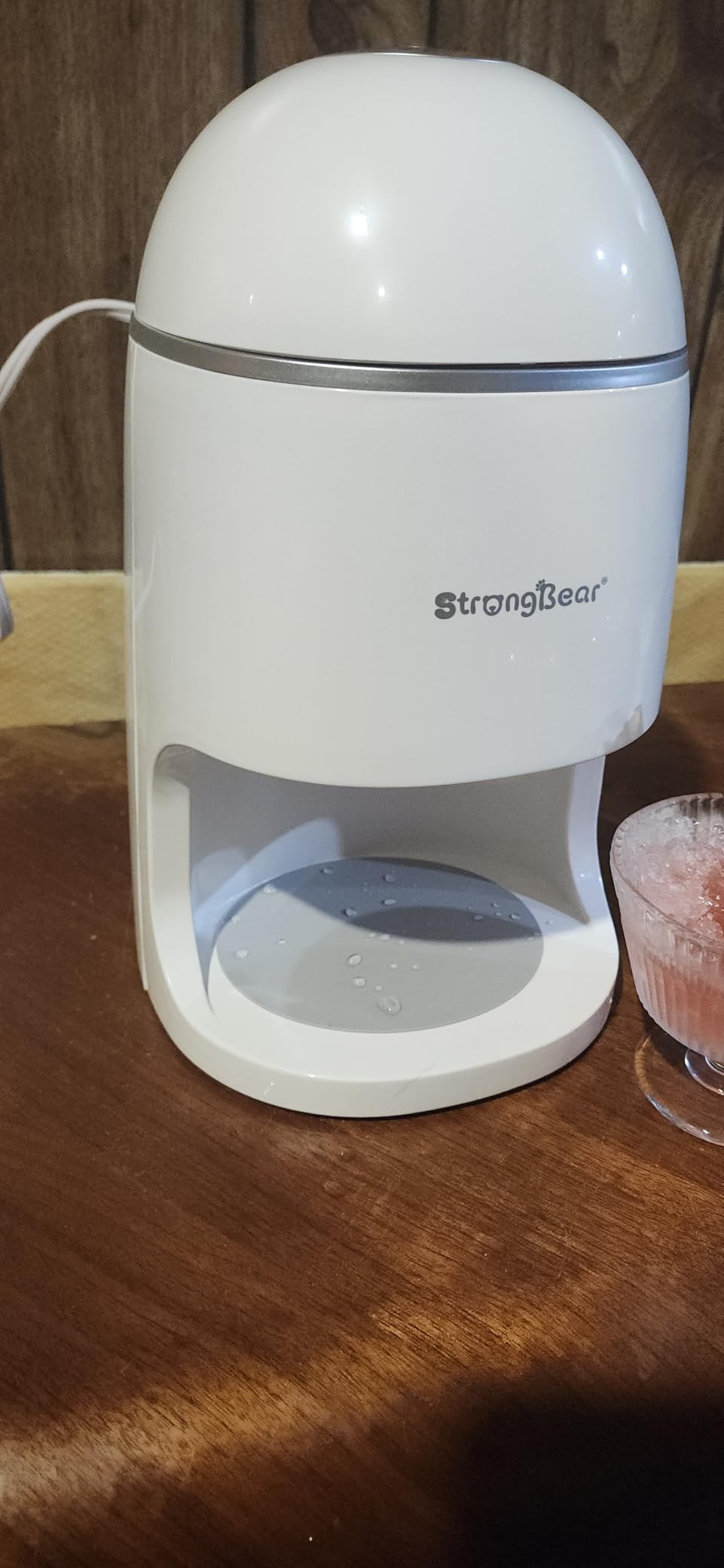 StrongBear Snow Cone Shaved Ice Machine, Electric Ice Shaver Slushie Machine, Snowcone Maker for Kids Birthday Party, House Warming Gifts New Home, Kitchen Gift Ideas, White customer photo 1