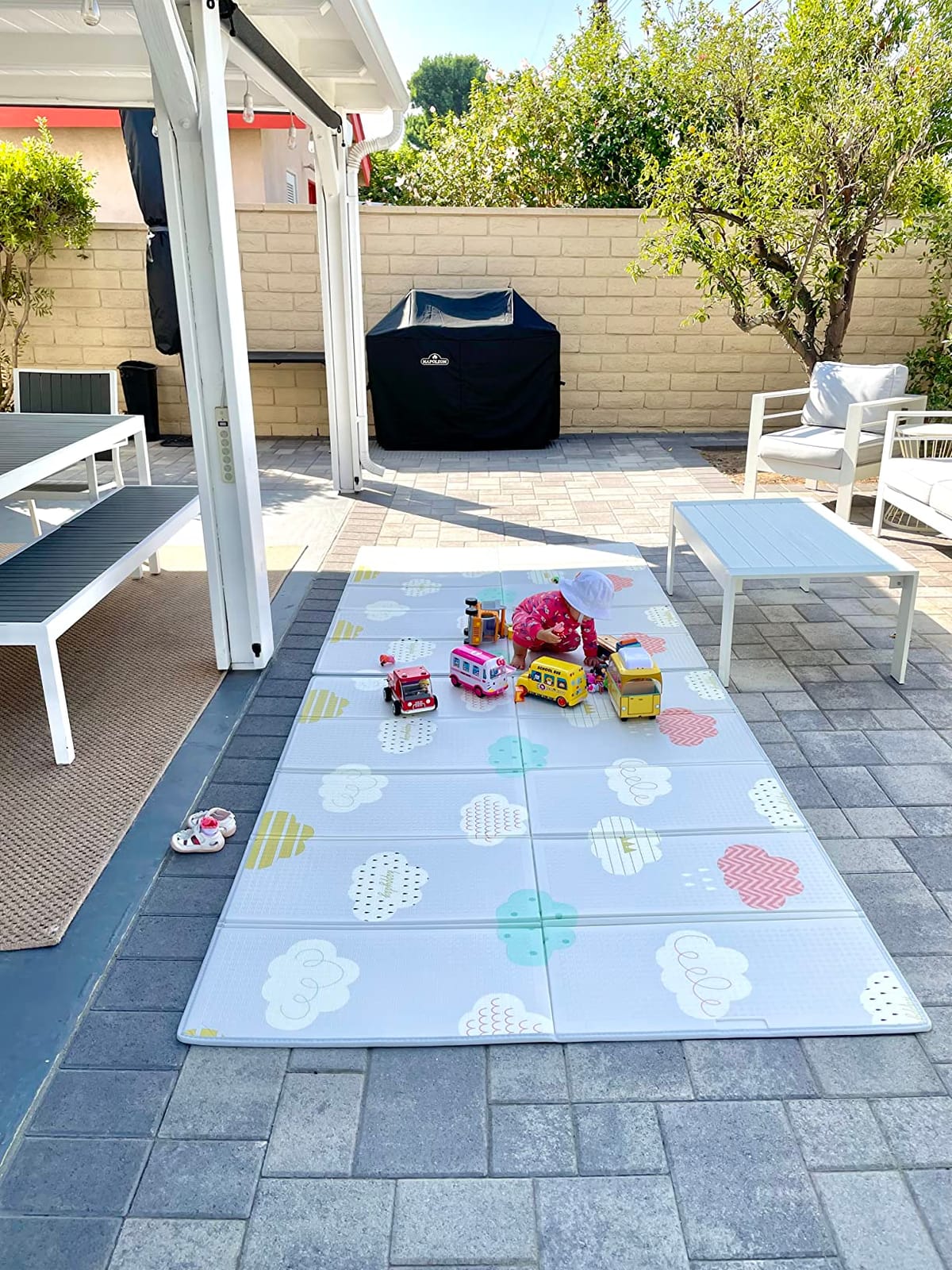 UANLAUO Foldable Baby Play Mat, 79x71 Foam Play Mat for Babies, Waterproof customer photo 2