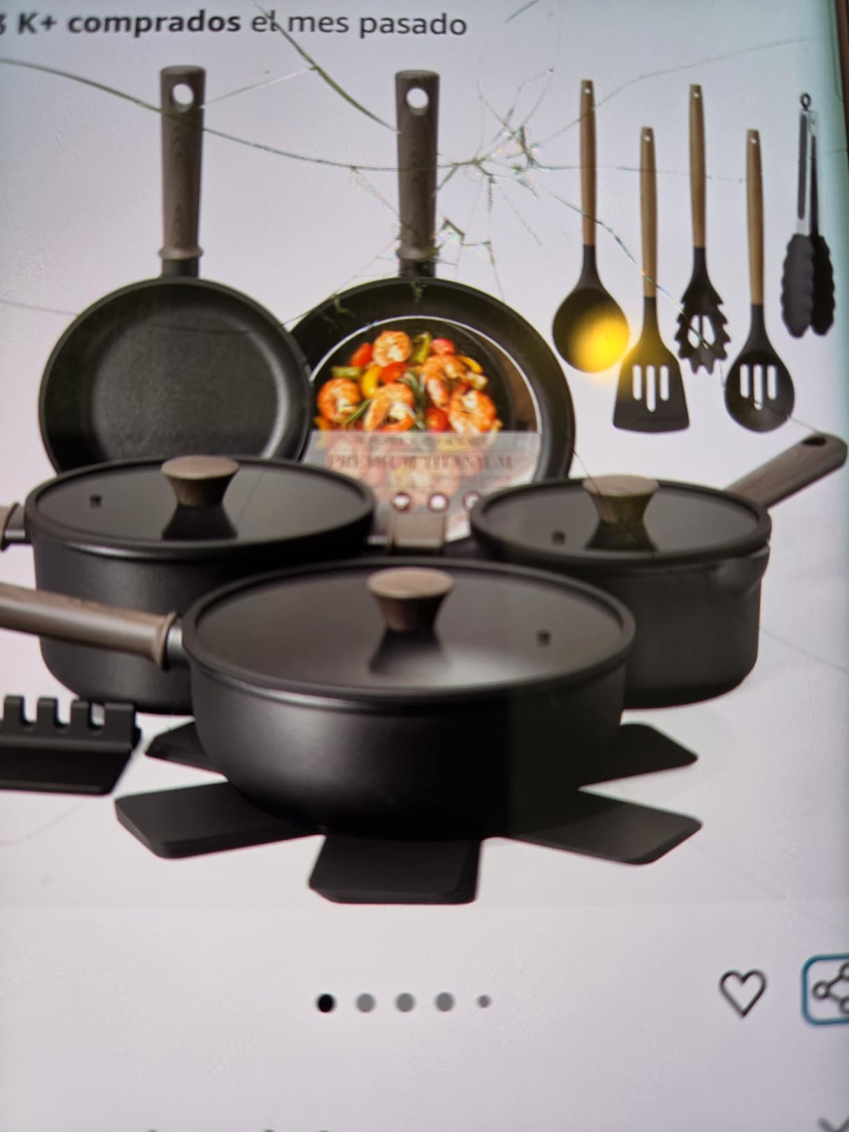 Astercook 19 Pcs Pots and Pans Set Non Stick, Black Titanium Induction Kitchen Cookware Sets, Non toxic Healthy Kitchen Cooking Set with Frying Pans Set, PTFE PFOA PFOS Free, Fathers Day Gift for Men customer photo 1