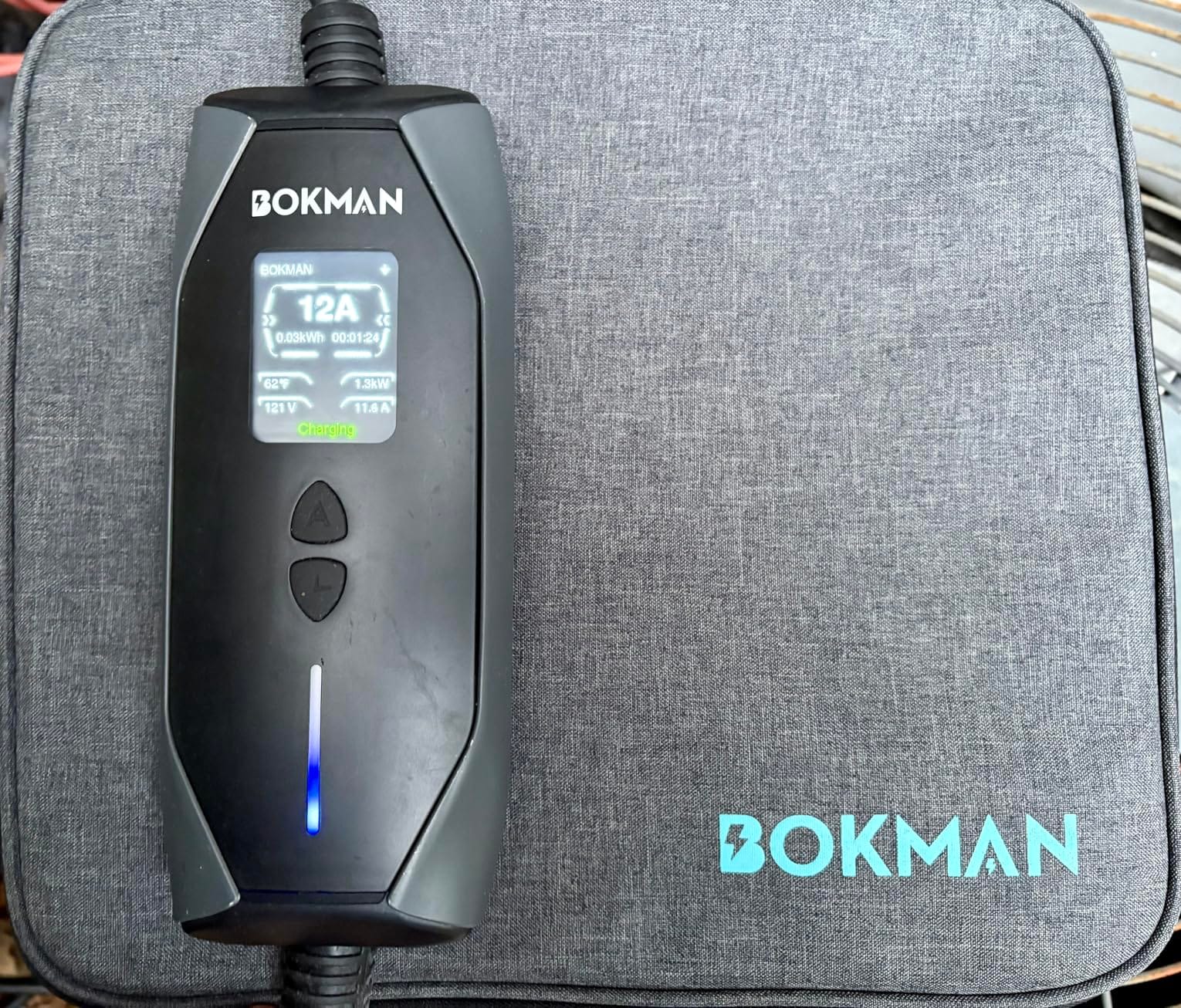 bokman Portable Level 1&2 EV Charger, 16A 20ft, NEMA 6-20P/5-15 Adapter customer photo 1