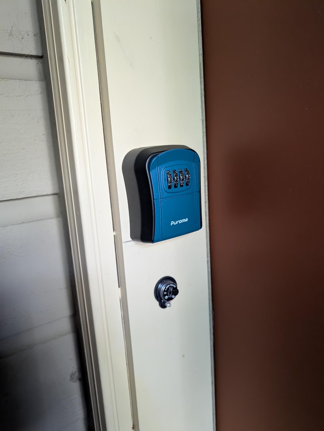Puroma Key Lock Box Outdoor 4 Digit Code Combination Lockbox 1 Peacock Blue customer photo 1