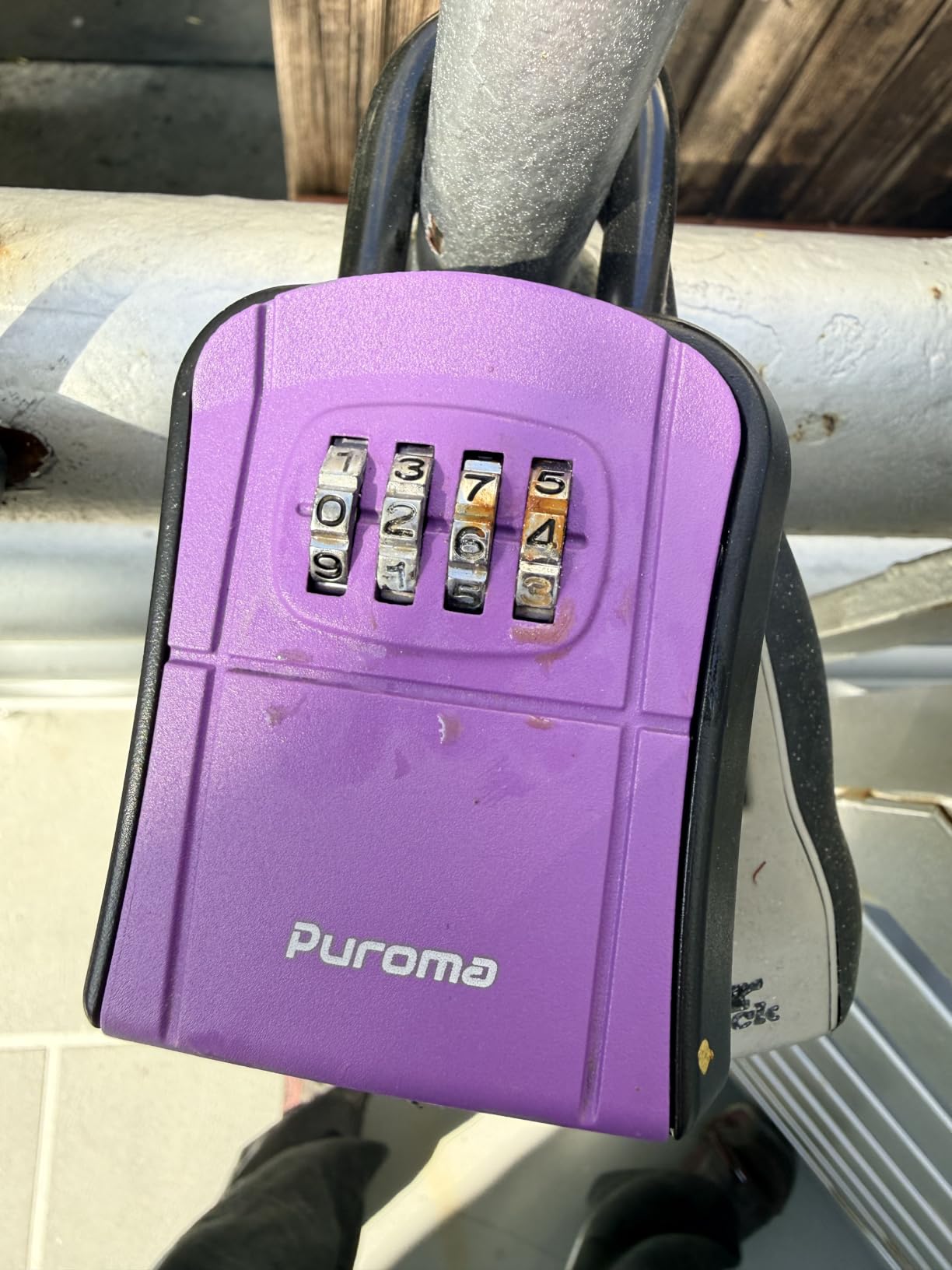 Puroma Key Lock Box Outdoor 4 Digit Code Combination Lockbox 1 Peacock Blue customer photo 2