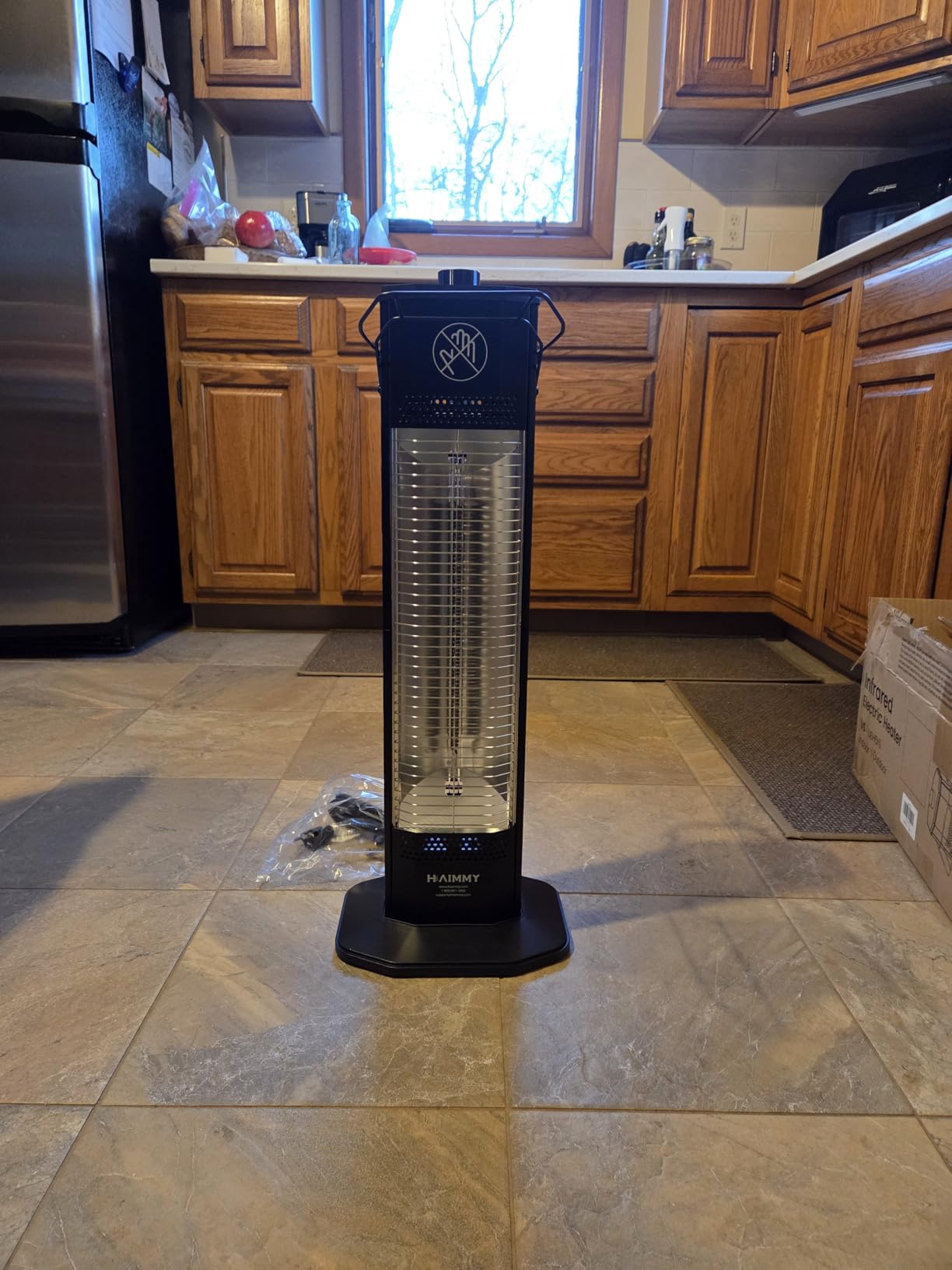 Outdoor Electric Patio Heater, 27-inch Infrared Tower Heater with 1200W Instant Heating, IPX5 Waterproof, Tip-Over & Overheat Protection, Space Heater for Patio Garage Workshop Indoor & Outdoor Use customer photo 1