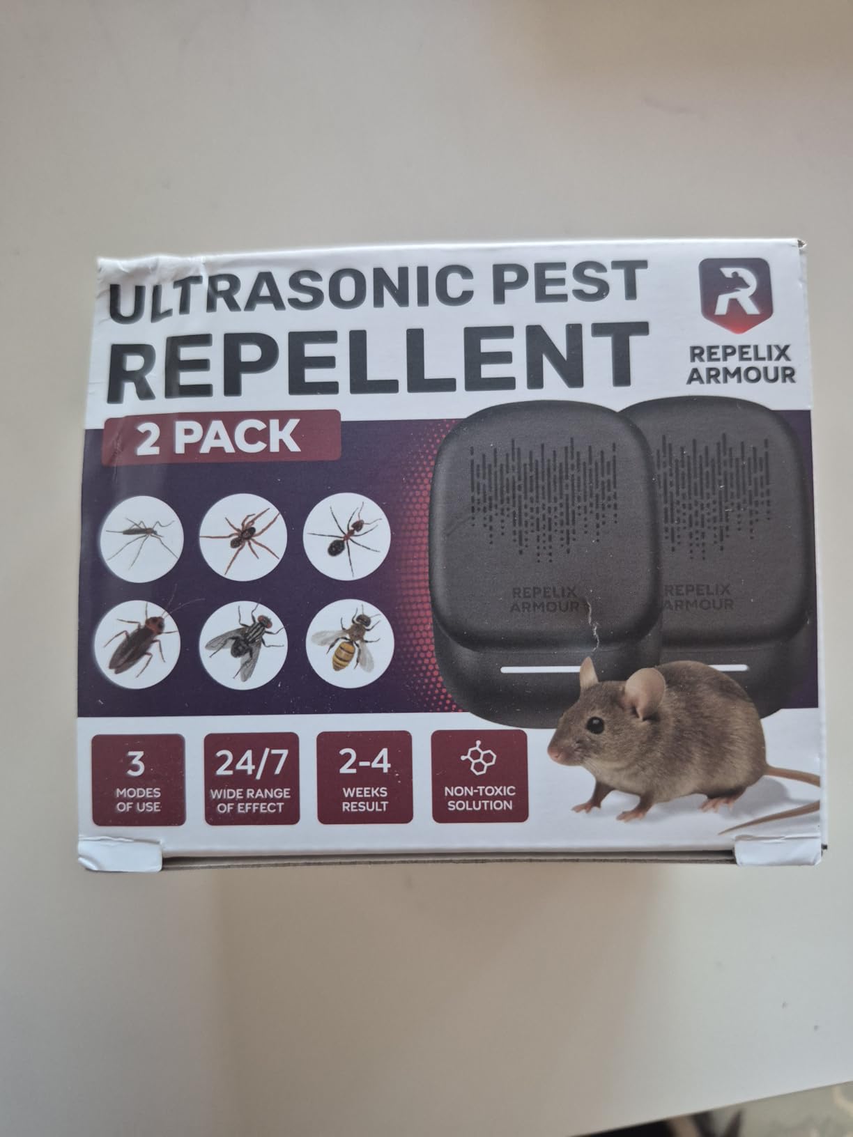 Ultrasonic Pest Repeller for Indoor Use - 2 Pack - Covers Up to 1,500 sq ft per Device - 3 Modes Mouse Repellent - Rodent Repellent – Helps Repel Rats, Spiders, Mosquitoes, Ants & Household Insects customer photo 1