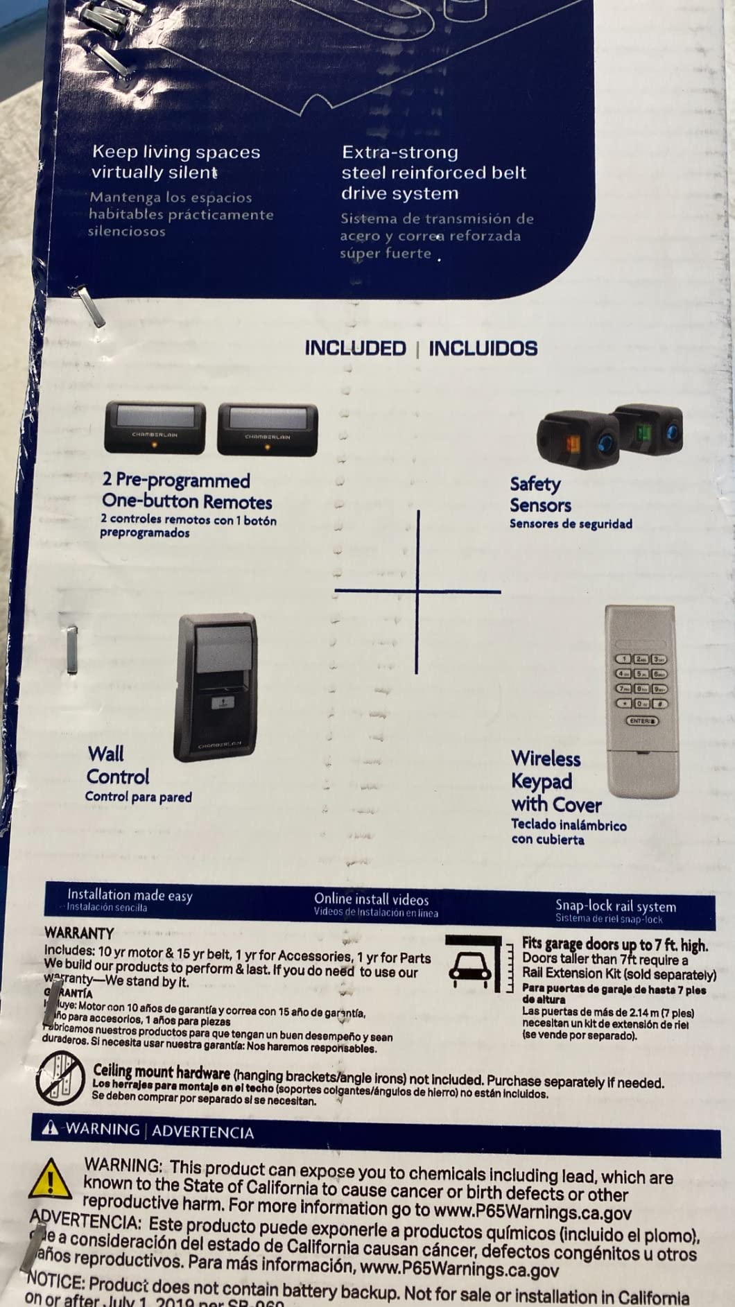 Chamberlain Belt Drive myQ Garage Door Opener, 3/4HP w/Fixed Camera customer photo 2