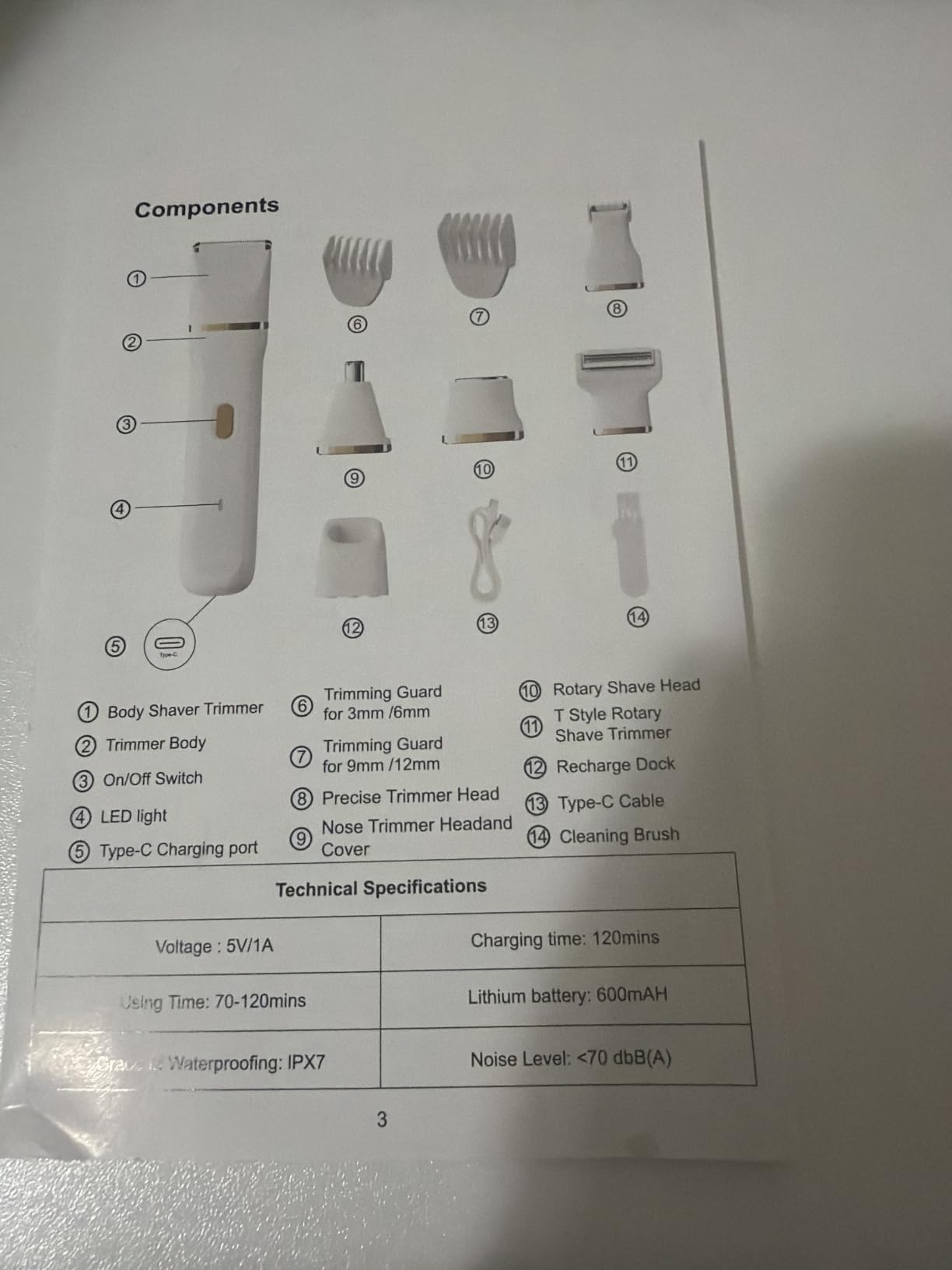 KINGTEE 5-in-1 Electric Bikini Trimmer for Women – IPX7 Waterproof Shaver, Cordless Body & Facial Razors for Women, Ceramic Blades, USB-C Rechargeable, Painless Hair Removal Kit (White) customer photo 1