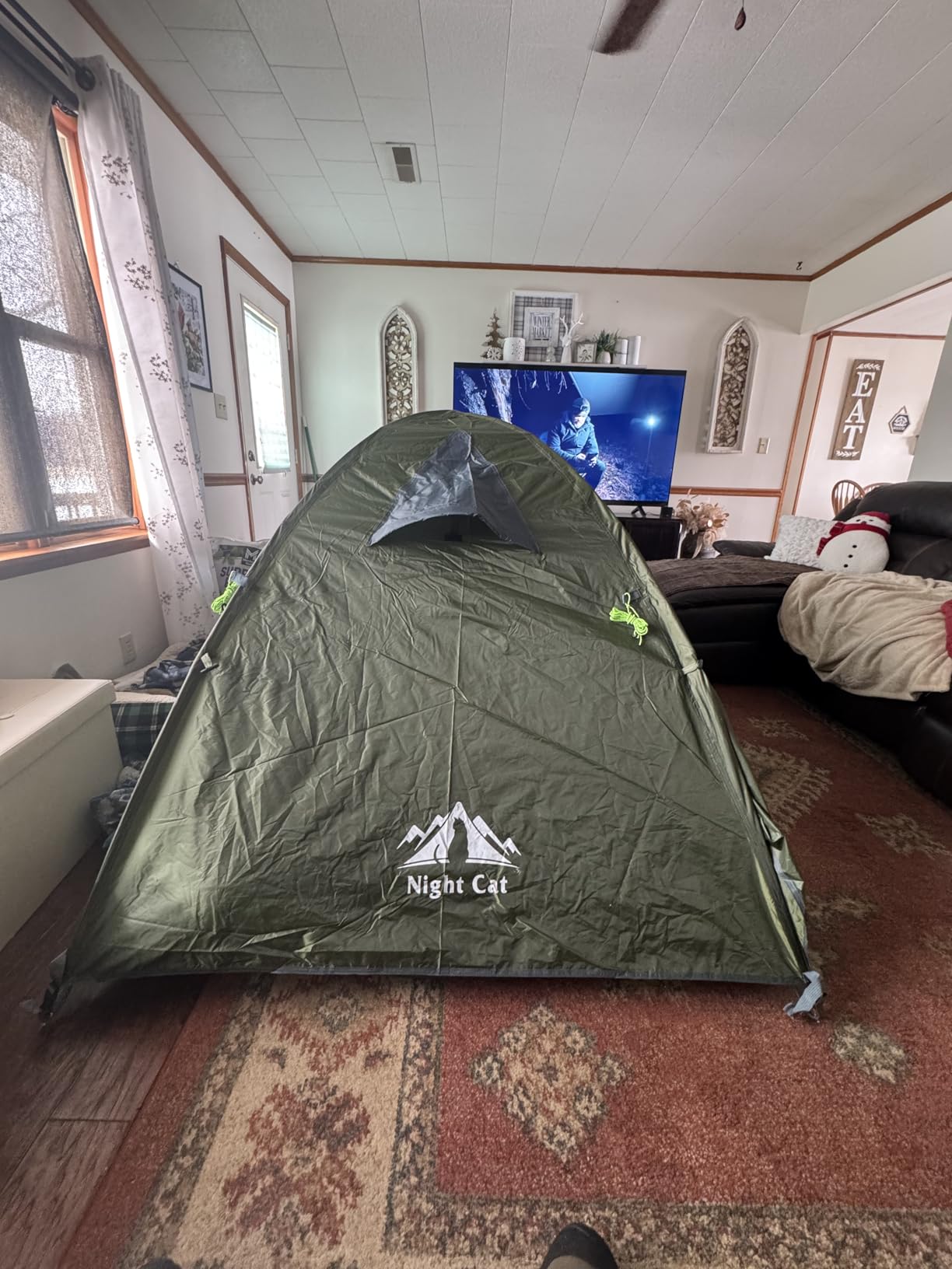 Night Cat 2-Persons Backpacking Tent: Waterproof Lightweight Camping Tent for Two People Hiking Outdoor Mountain with Aluminum Poles and Rainfly Green customer photo 2