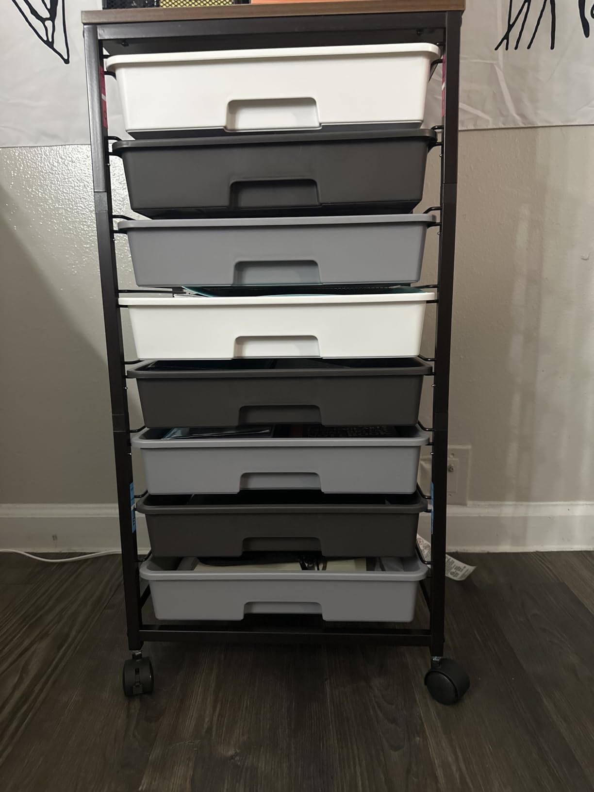 SYKIARIOL Rolling Storage Cart with Drawers, 8 Drawers Utility Cart,Black customer photo 2