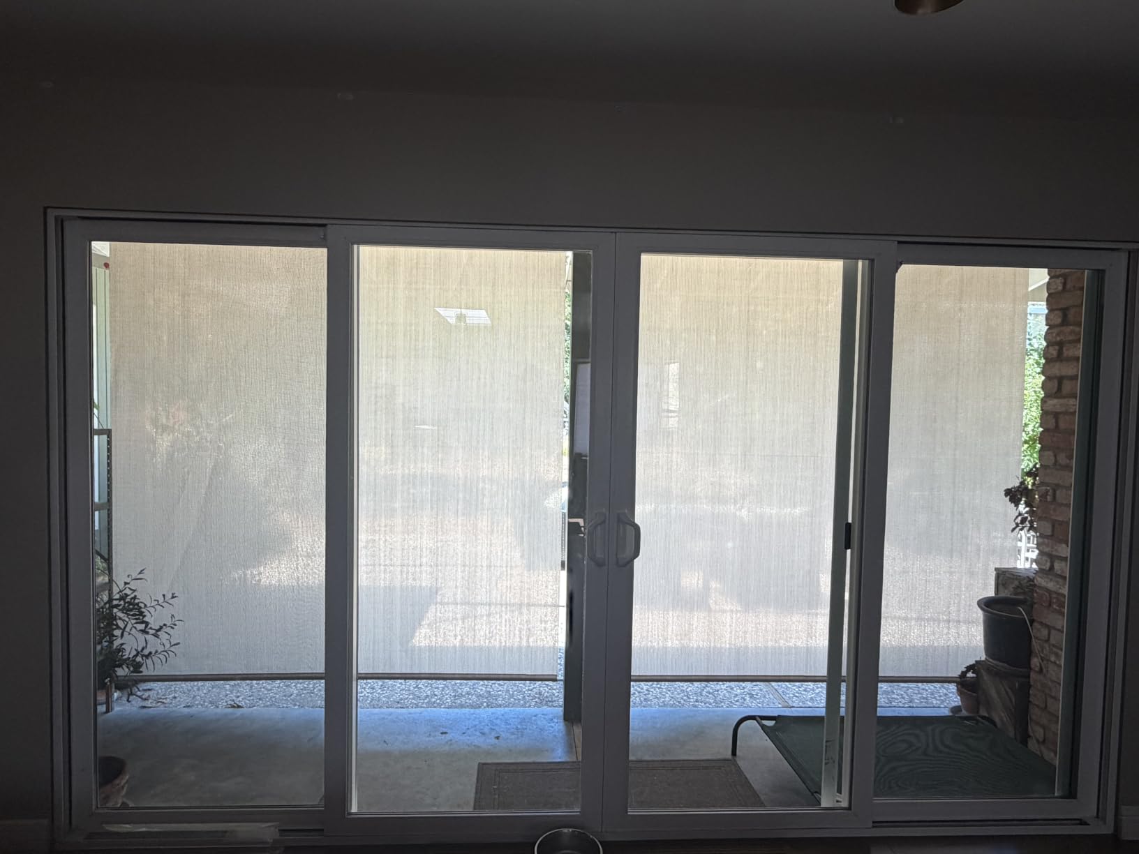AOSKY Outdoor Roller Shades, Cordless Patio Shades Roll Up Outdoor Blinds customer photo 1