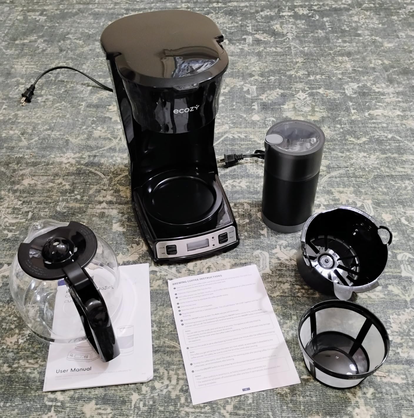 ecozy 12-Cup Drip Coffee Maker with Electric Coffee Grinder Combos customer photo 1