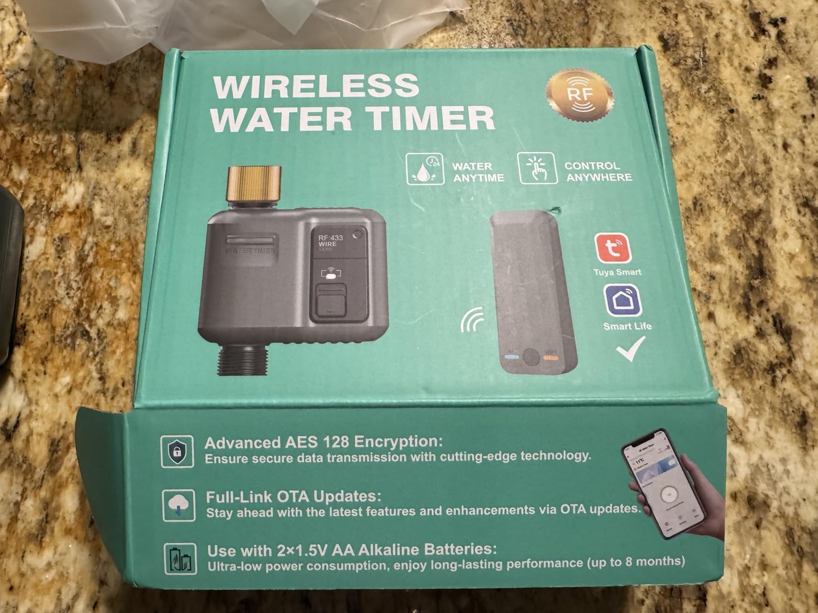 WiFi Water Timer for Garden Hose, Smart Sprinkler Controller with 984ft RF Range, Smart Lawn Watering System Irrigation Timer, APP/Voice Control, Rain Delay, Manual Irrigation (Brass Inlet) customer photo 2