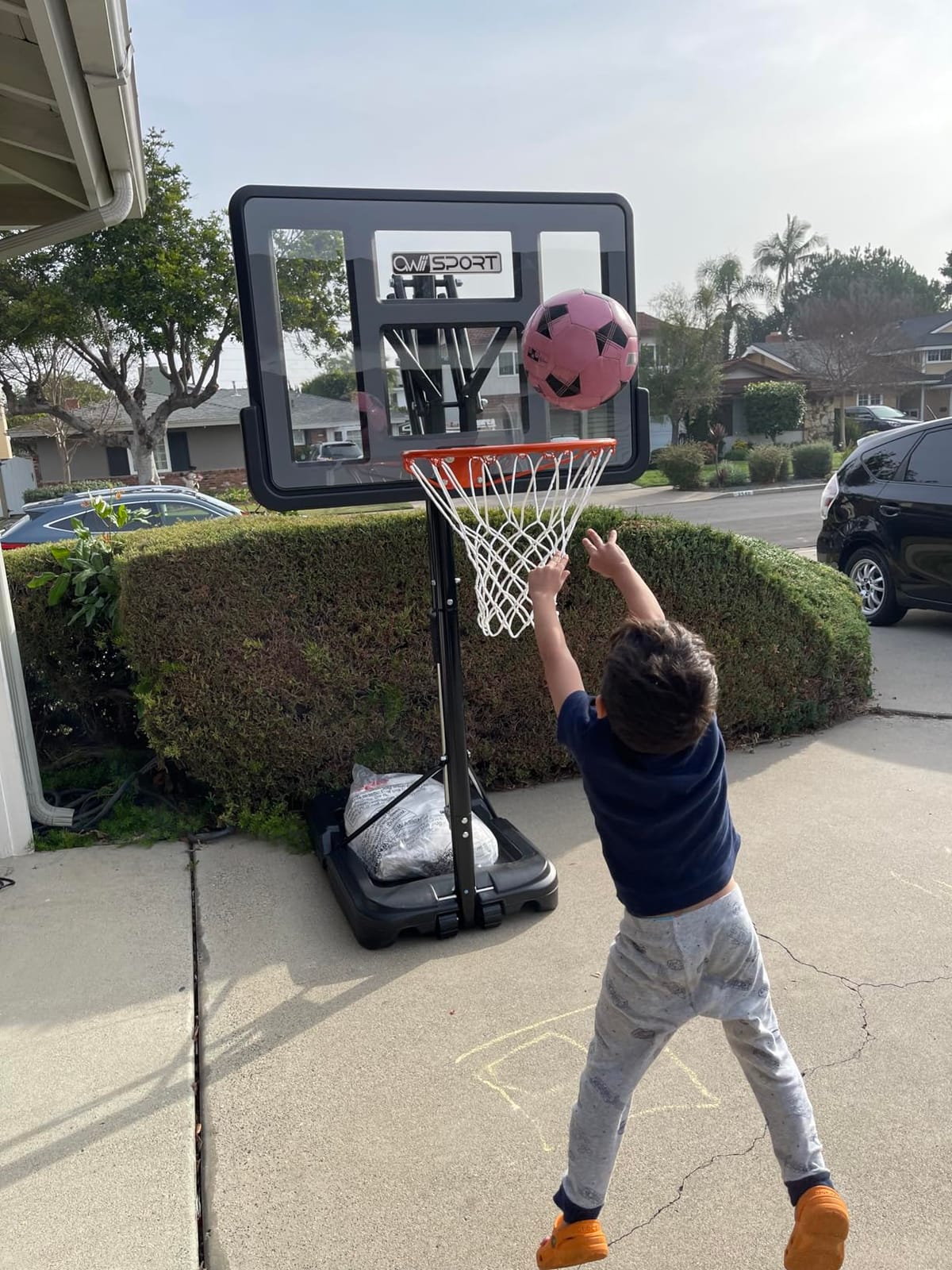 Basketball Hoop 40/44/48 Inch Impact Backboard 4.8-10FT Height Adjustable customer photo 1