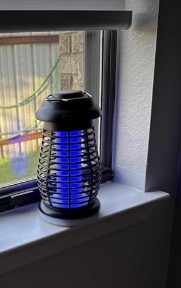 Bug Zapper Outdoor & Indoor,Cordless Portable Mosquito Zapper with Rechargeable 4800mAh Battery & Auto On/Off,Mosquito Repellent Outdoor Patio,Electric Fly Trap for Camping,Kitchen,Backyard,Patio customer photo 1