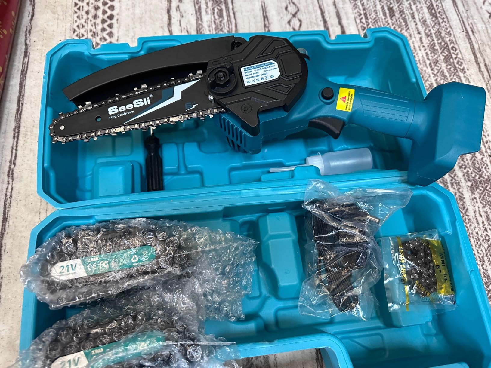 SEESII Electric Chainsaw Sharpener Kit, 35000RPM, 6 Upgraded Diamond Bits customer photo 1