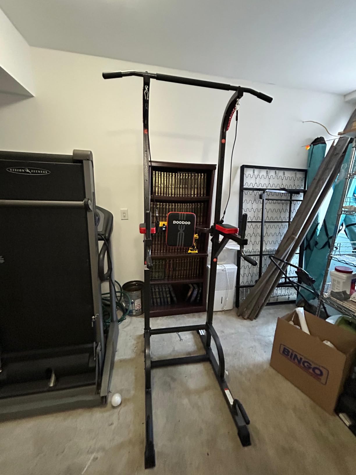 Pull Up Bar Power Tower Dip Station, 450LB Adjustable Home Gym Equipment customer photo 2