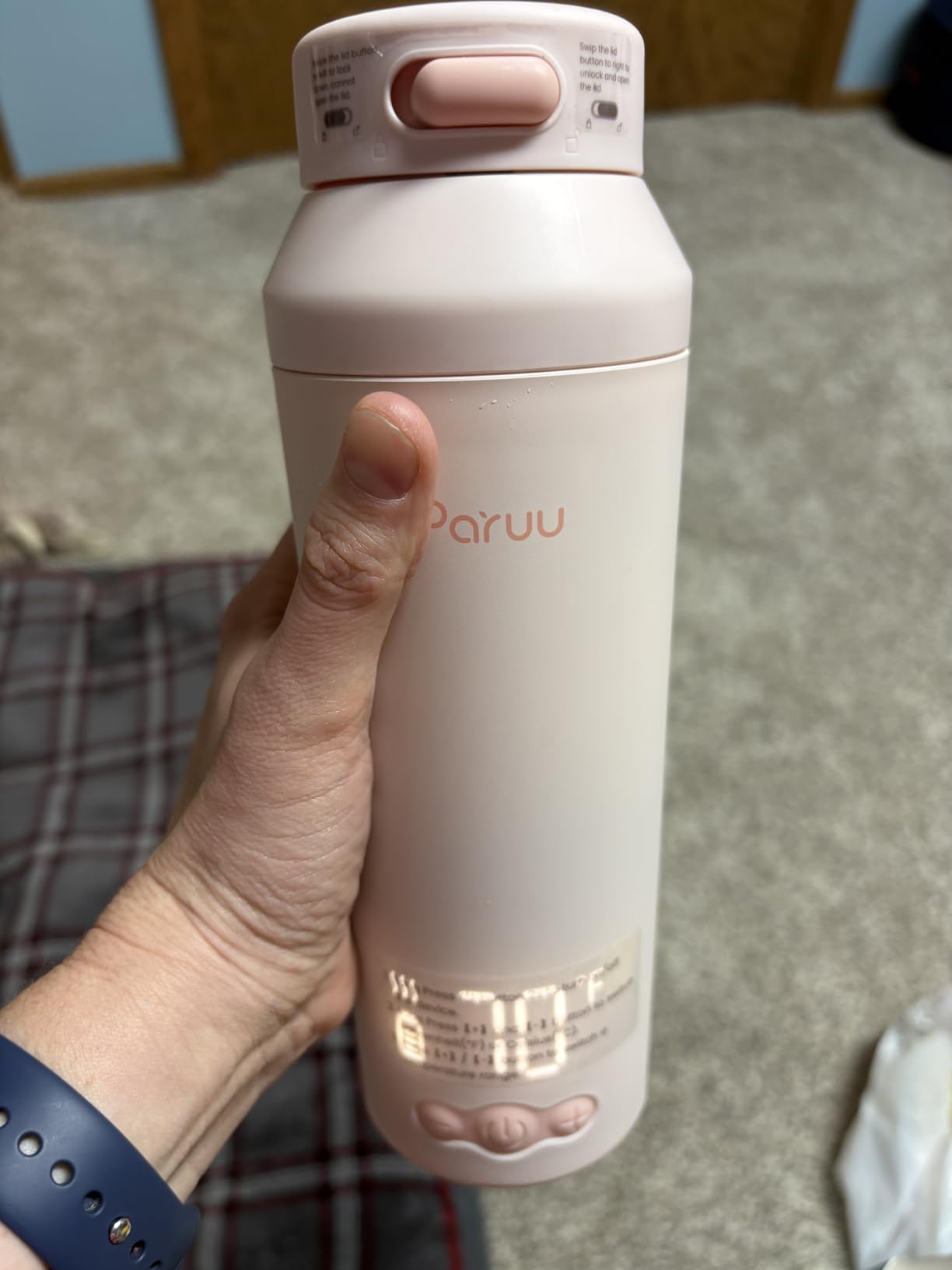 Paruu Portable Bottle Warmer for Travel, Easy-Clean Wide Mouth, Fast Heating for Night Feeding, 7-Temp Control, Large 12oz Capacity, Ideal Gifts for New Parents, Pink customer photo 2