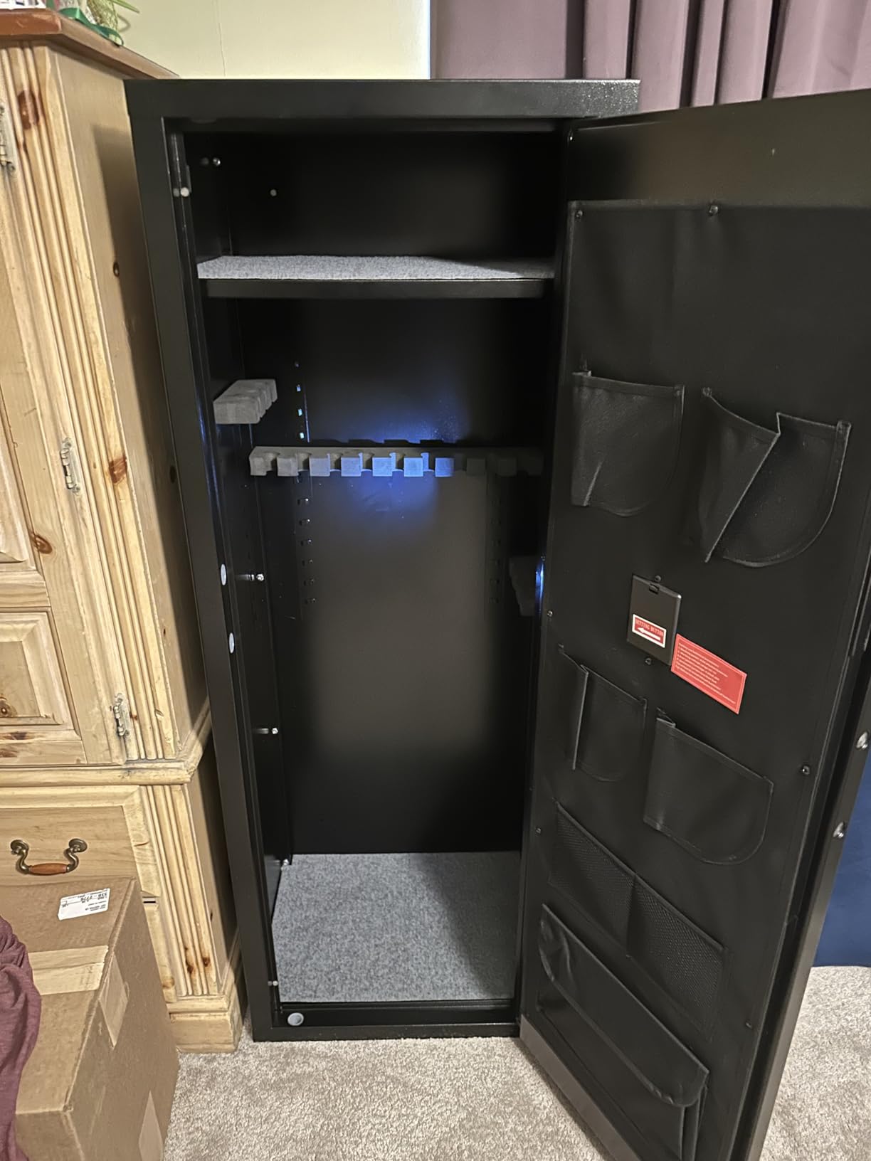 Bonusall 12-16 Gun Safe with Keyboard, Quick Access Rifle Gun Safe, Gun Cabinet for Rifles with 4 Short Gun Pockets and Adjustable Rifle Rack for Home, Garage, Hunter Cabin- Black customer photo 1