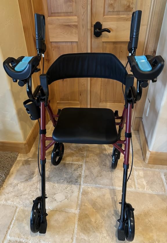 VOCIC Z22 Upright Walkers for Seniors with Seat, GelSoft Stand Up Walker customer photo 2