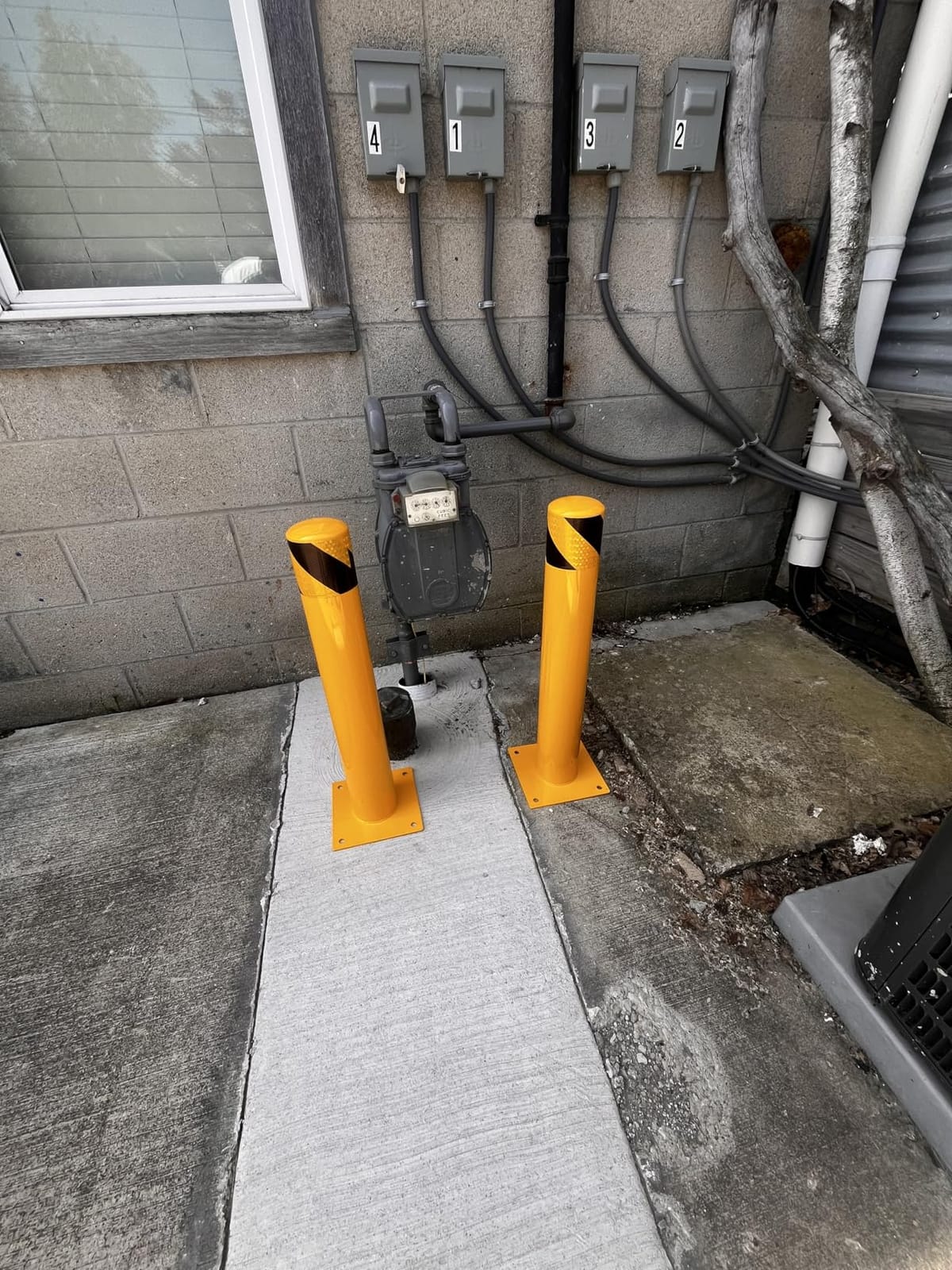 2 Pack Steel Safety Bollard, 48 in Parking Security Bollards Posts customer photo 2