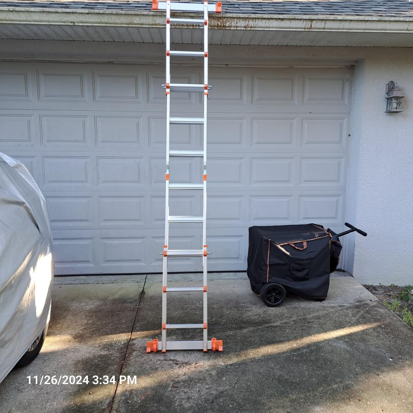 LEVELEVE 11FT Multi Position Ladder,A Frame 3 Step Ladder with Stabilizer Bar & Wheels,330 lbs Security Load Extension Ladder for Stairs Home Indoor Outdoor Roof customer photo 1