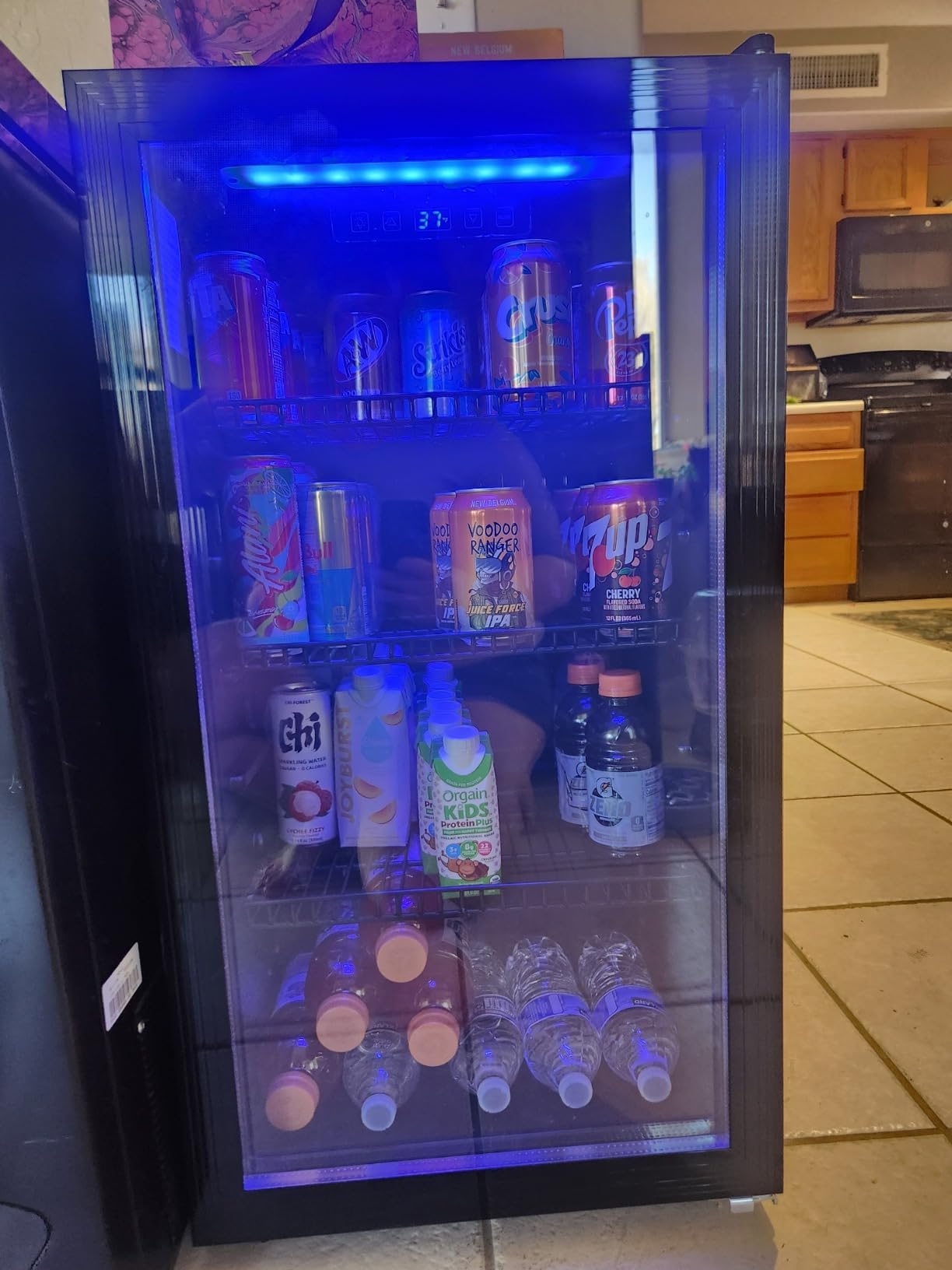 0.6 Cu.ft Beverage Cooler, Compressor Glass Door Mini Fridge 40-61°F Black customer photo 2