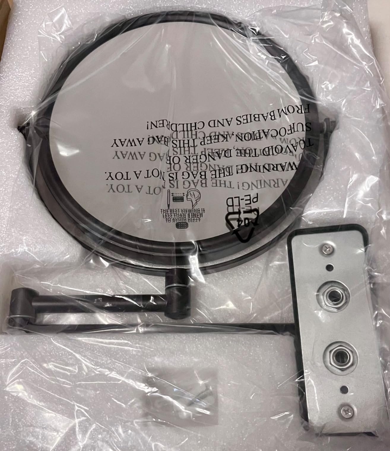 1X/30X Wall Mounted Makeup Mirror, 8 Inch Double-Sided Magnifying Mirror customer photo 1